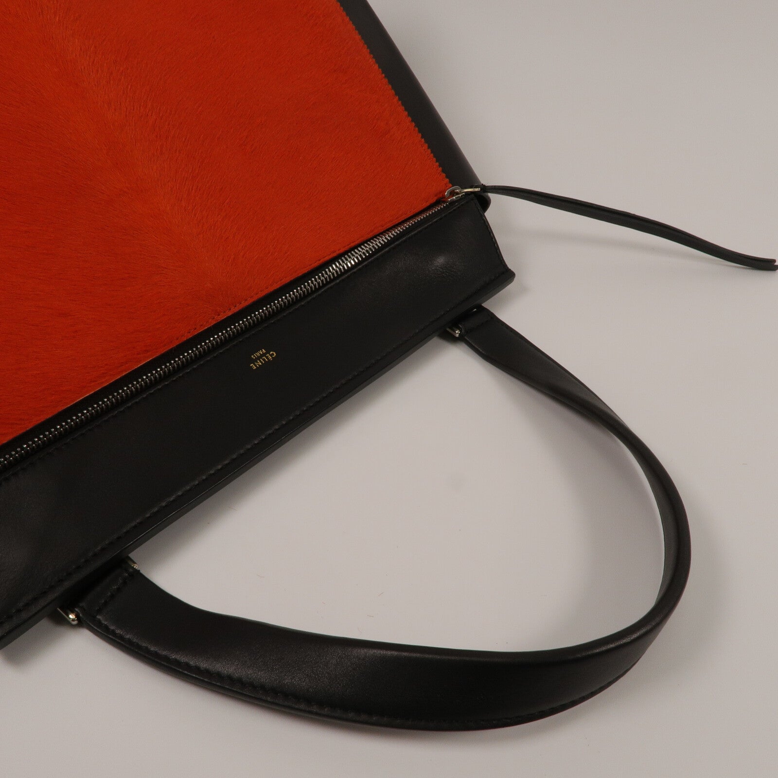 CELINE 牛皮皮革/馬毛Edge Medium肩背袋