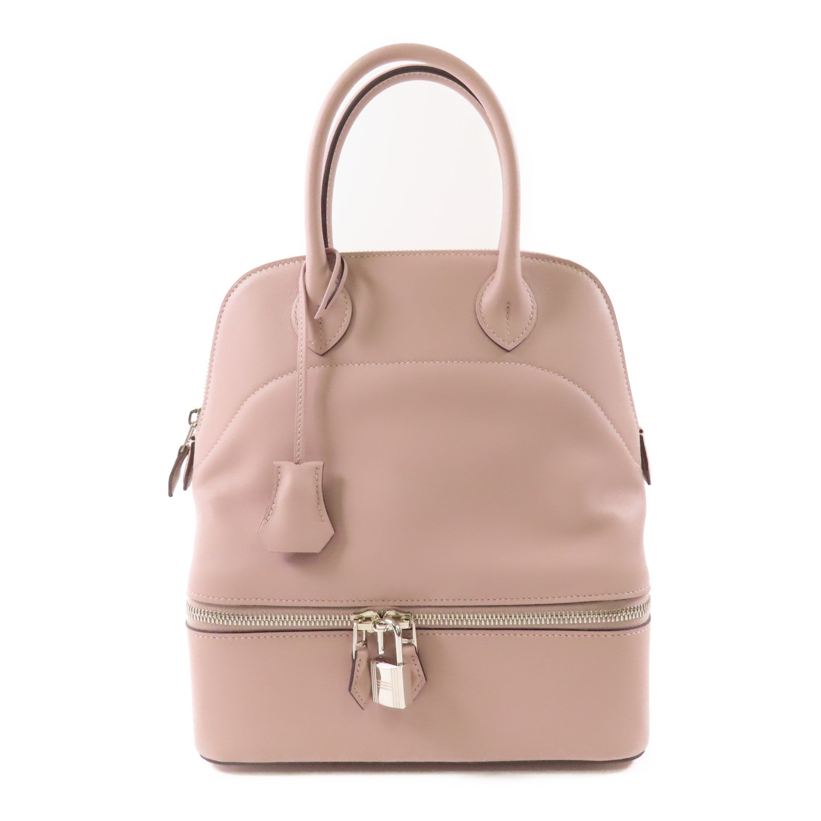 HERMES Swift皮革Bolide Secret銀扣手挽袋4W Glycine