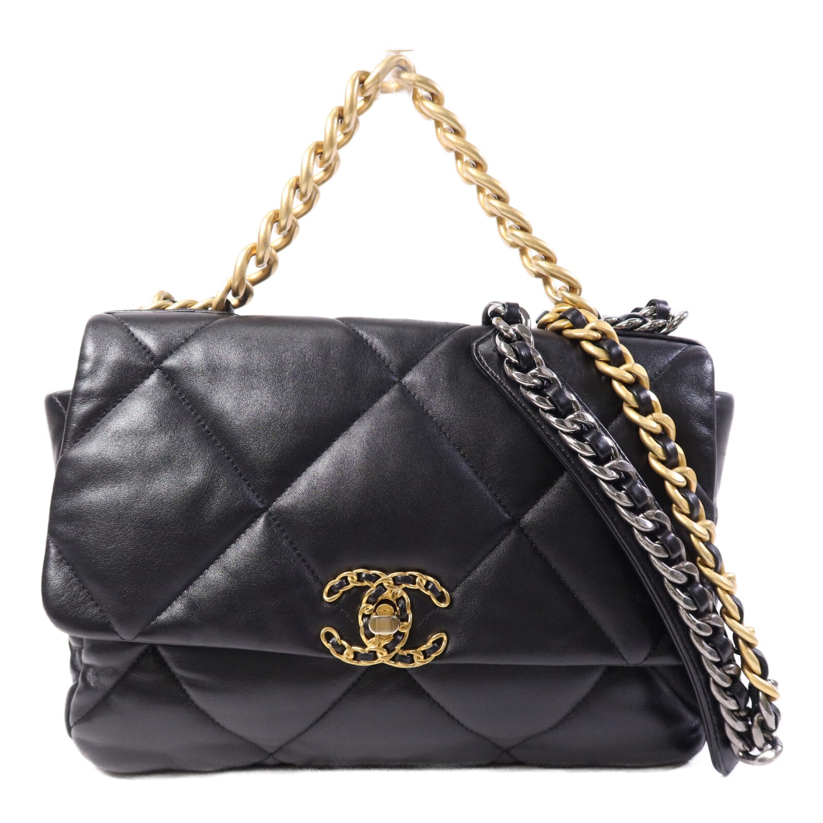 CHANEL 羊皮皮革Chanel 19鏈帶肩背袋