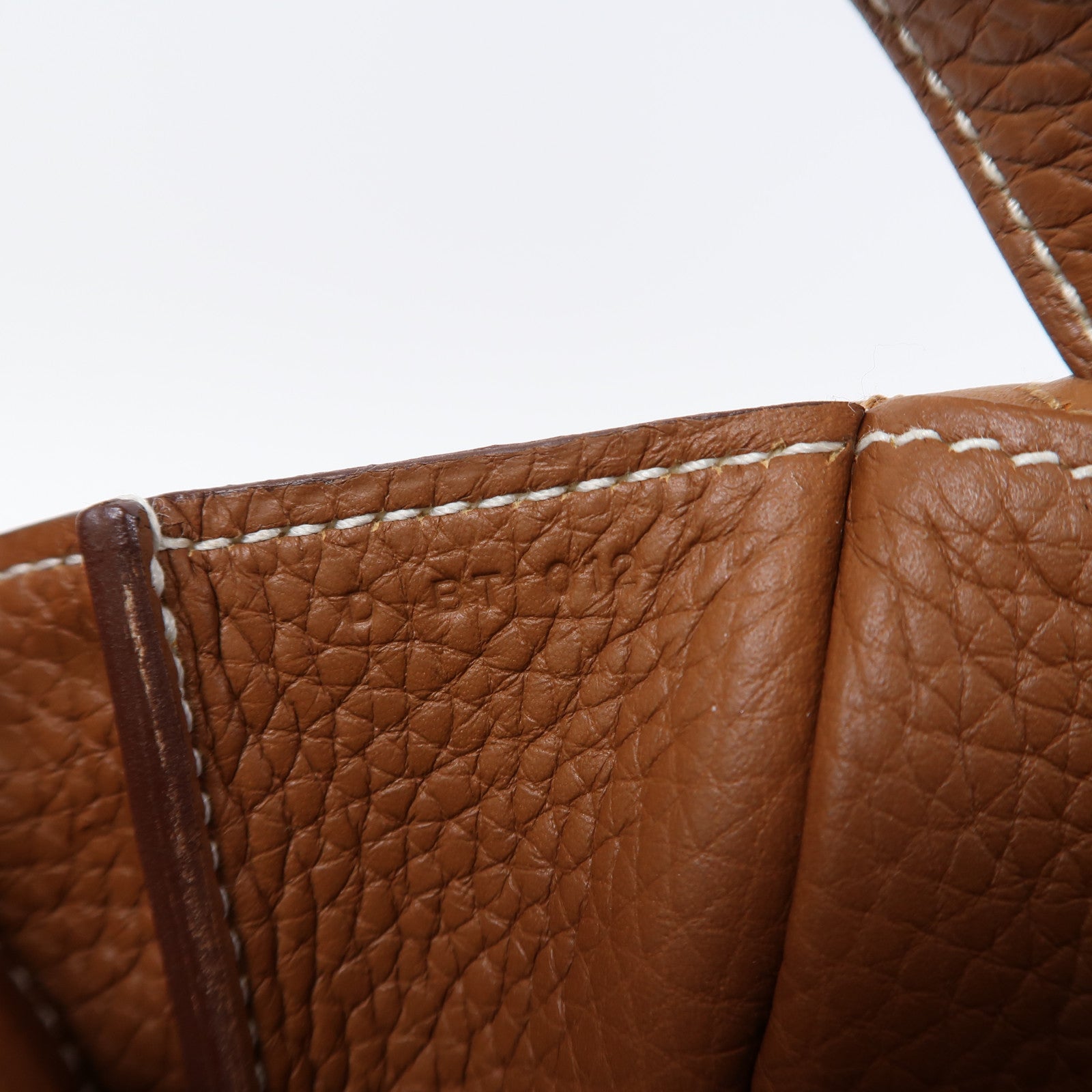 HERMES Clemence皮革Halzan 31金扣手挽肩背兩用袋金棕色