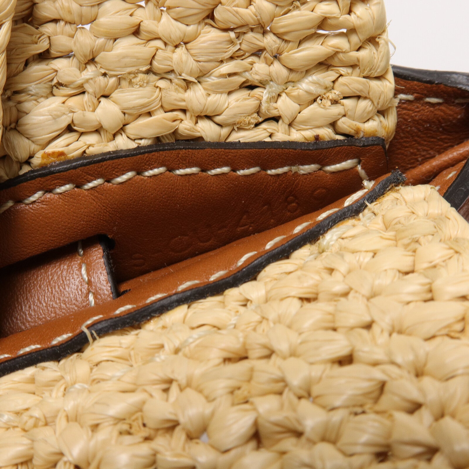 CELINE Raffia/牛皮皮革Big Bag Nano Bucket手挽袋