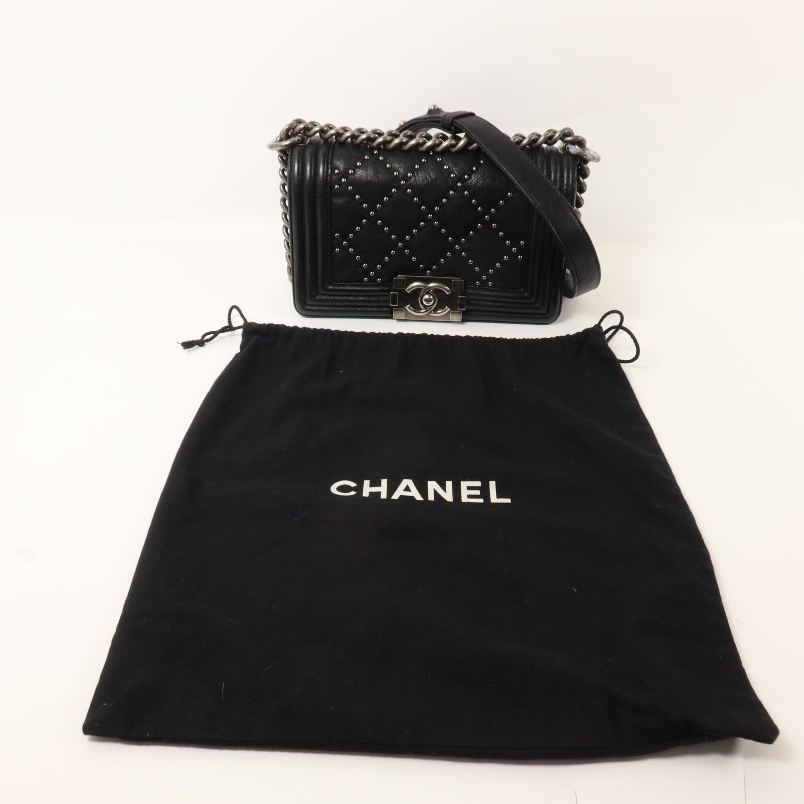 CHANEL 牛皮皮革Boy 20鏈帶肩背袋