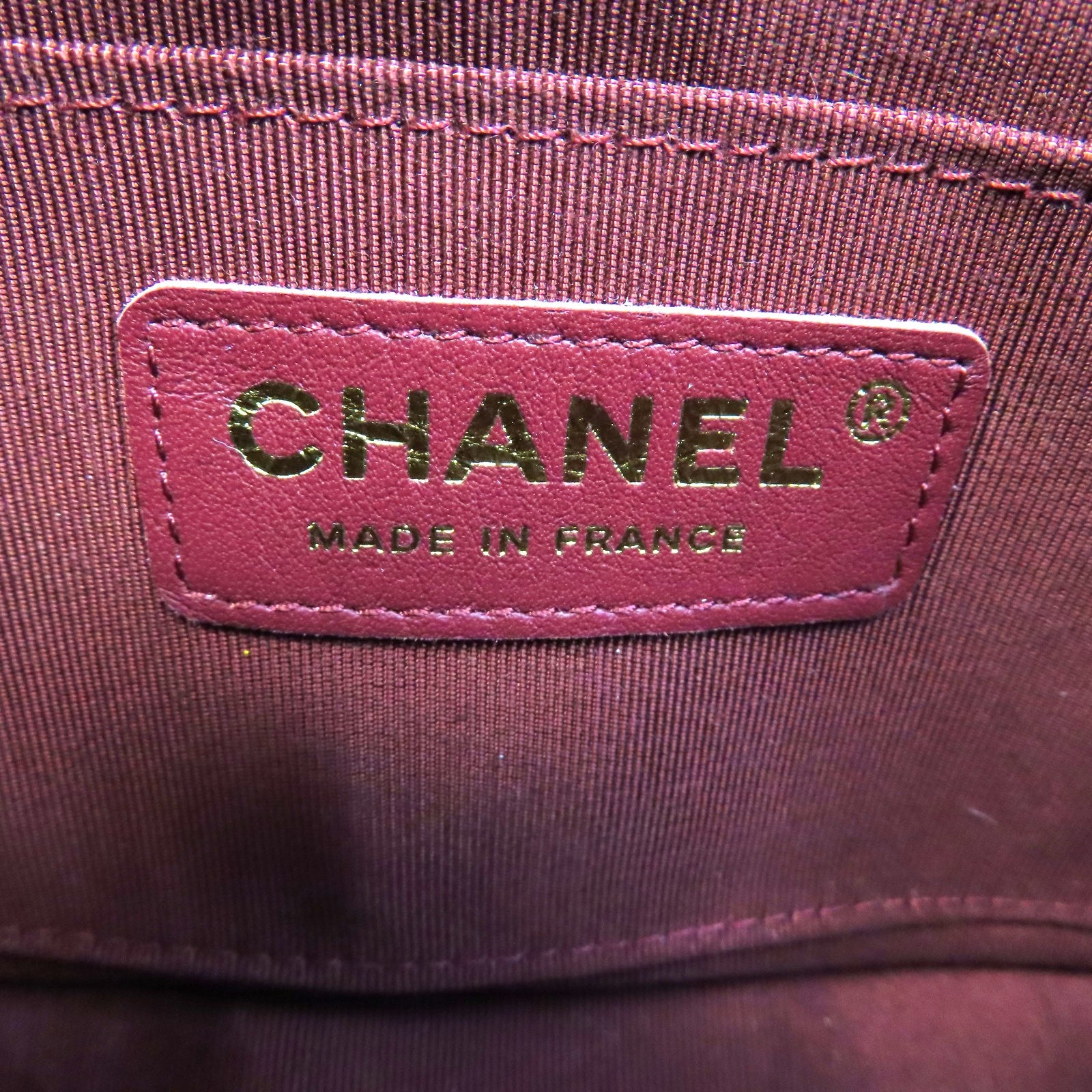 CHANEL 【激減優惠】斜紋牛皮皮革Chain Shoulder Bag金扣鏈帶肩背袋紅色