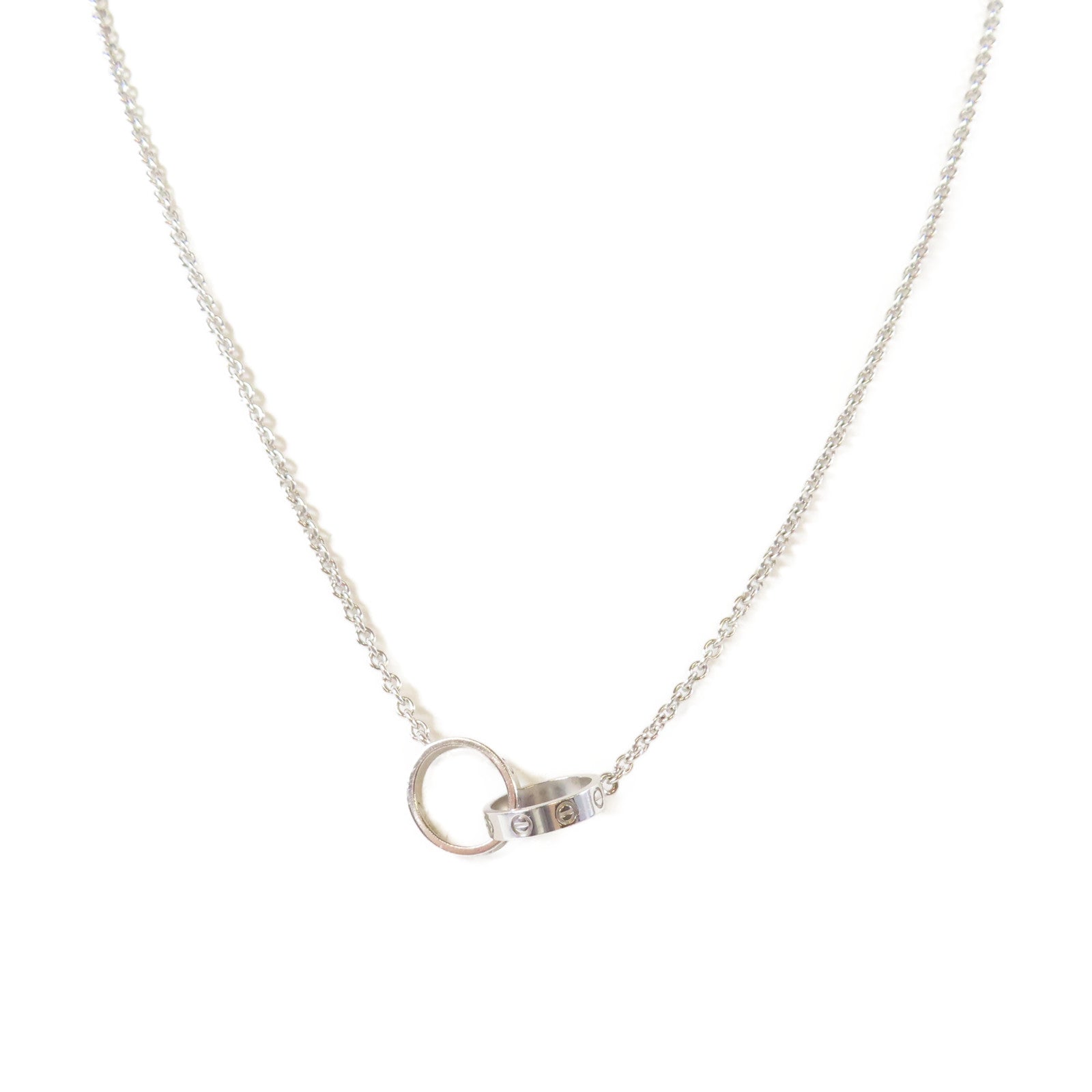 CARTIER 【激減優惠】18K白金Baby Love Necklace項鍊#42cm
