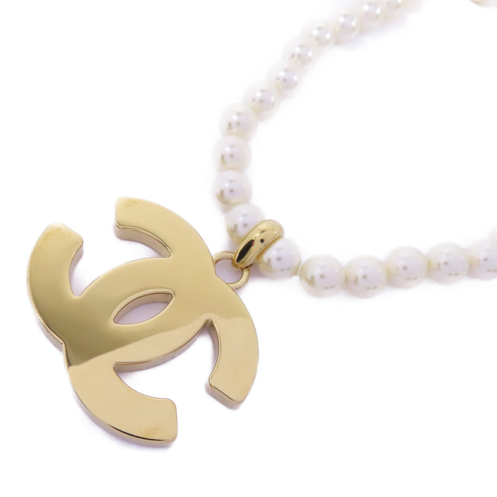 CHANEL PVC/金屬Necklace項鍊黑色/白色/金色