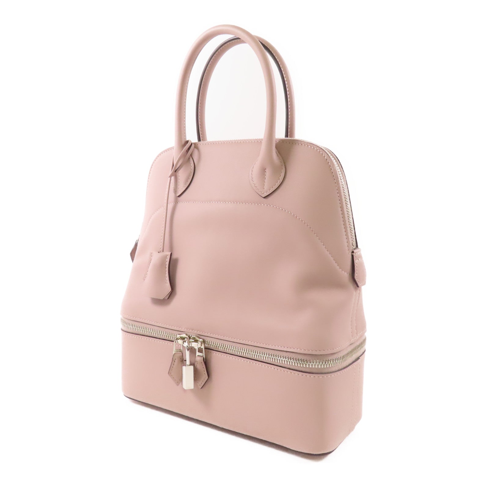 HERMES Swift皮革Bolide Secret銀扣手挽袋4W Glycine
