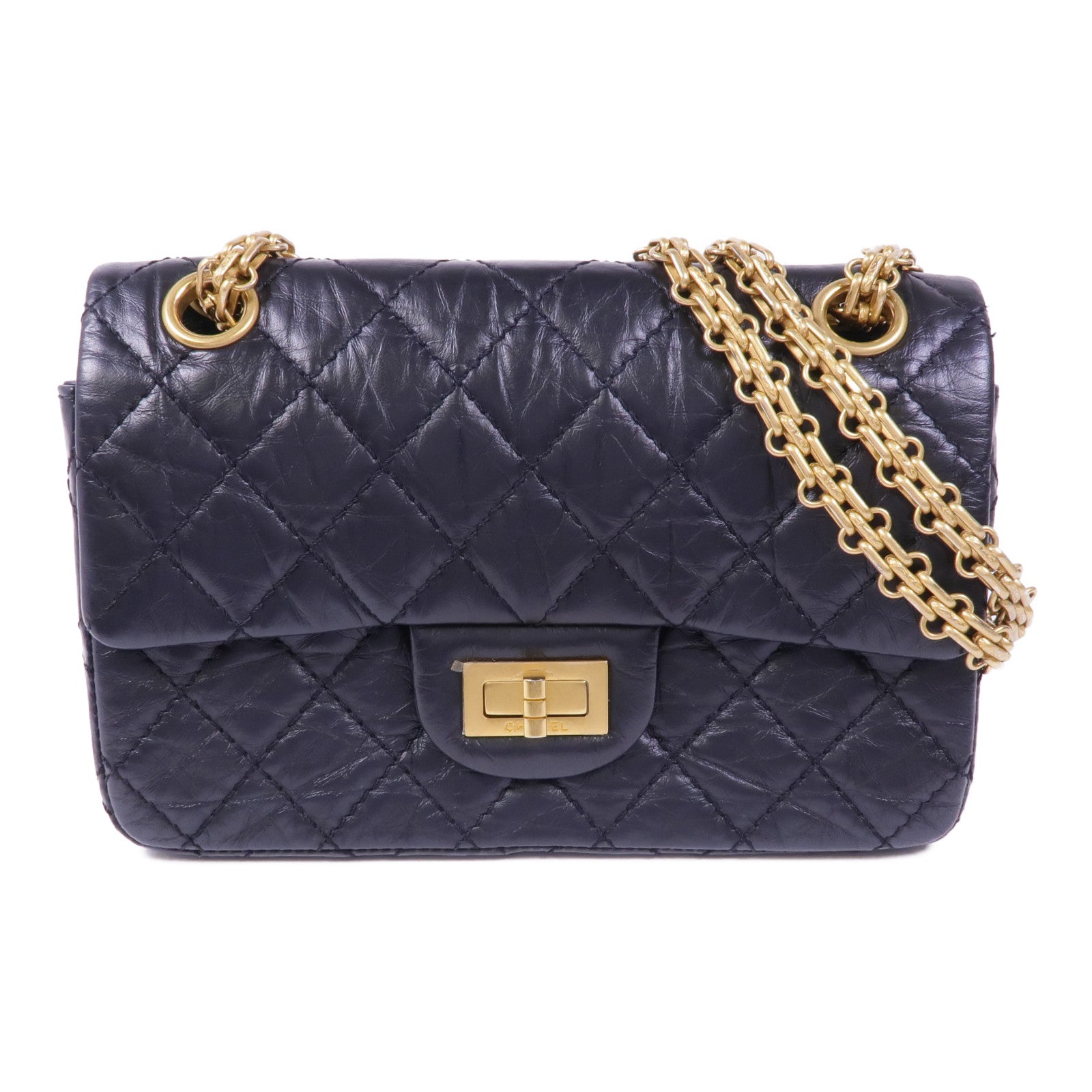 CHANEL 牛皮皮革2.55 Mini金扣肩背袋