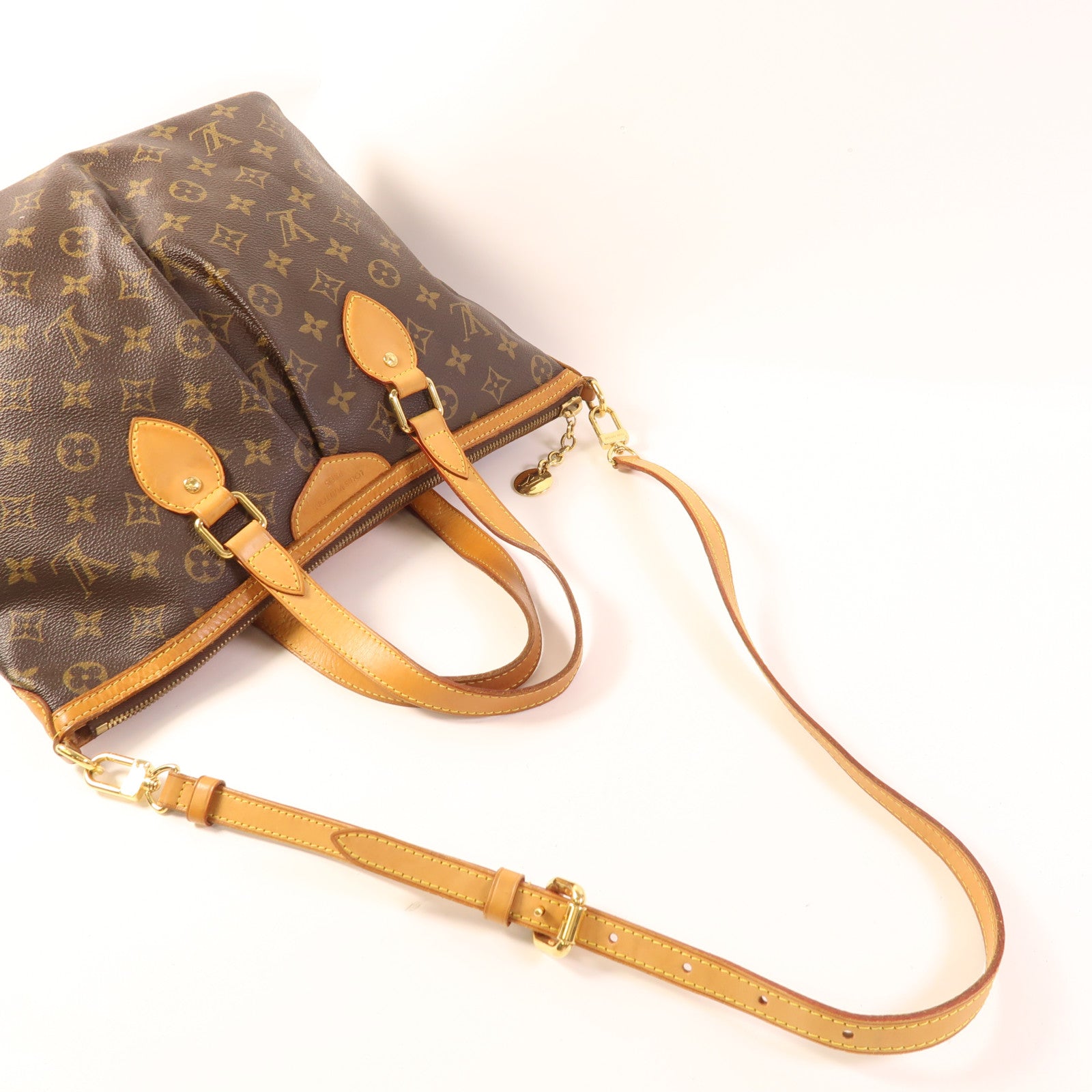 LOUIS VUITTON LV GHW Palermo PM 2 Way Shoulder Bag M40145 Monogram Brown