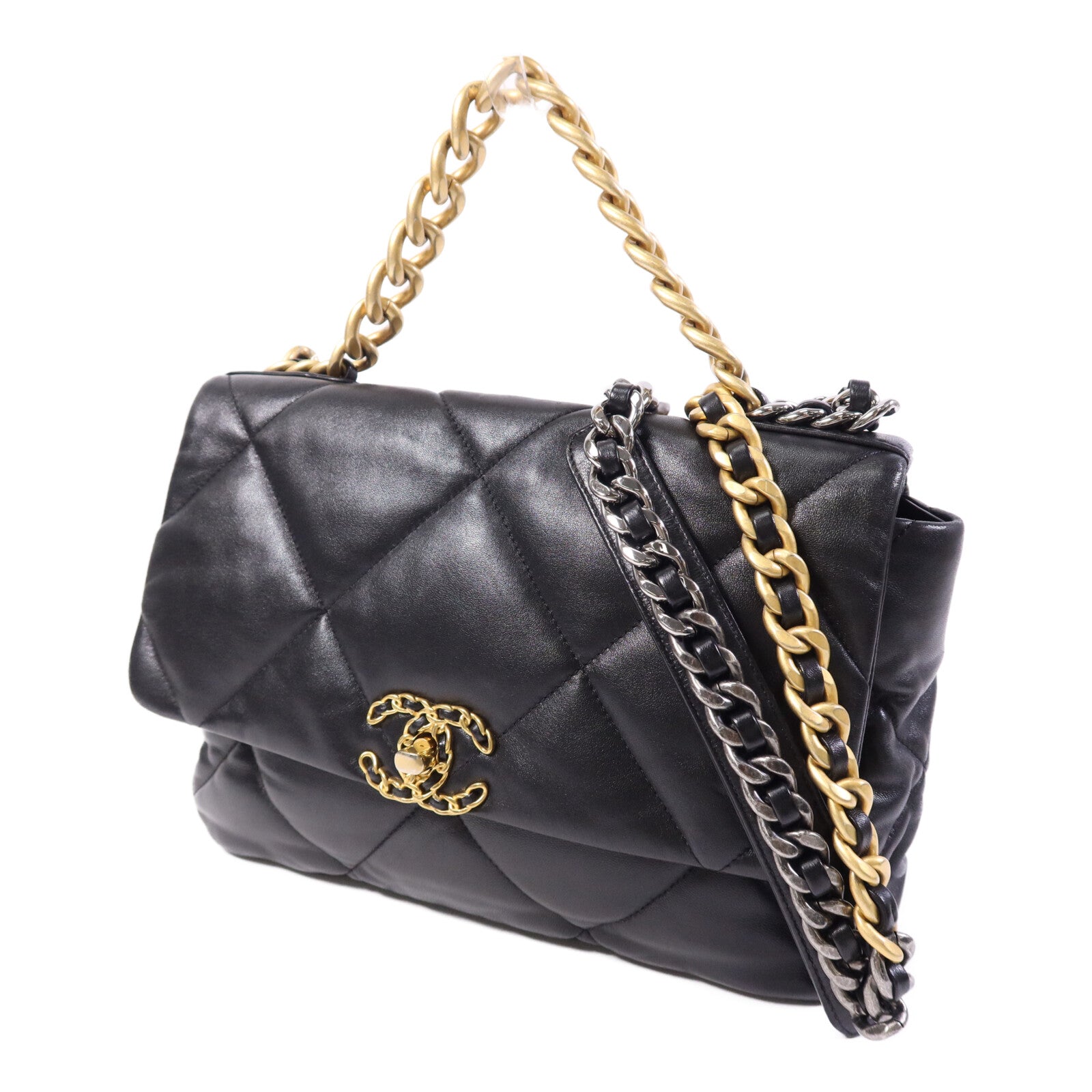 CHANEL 羊皮皮革Chanel 19鏈帶肩背袋