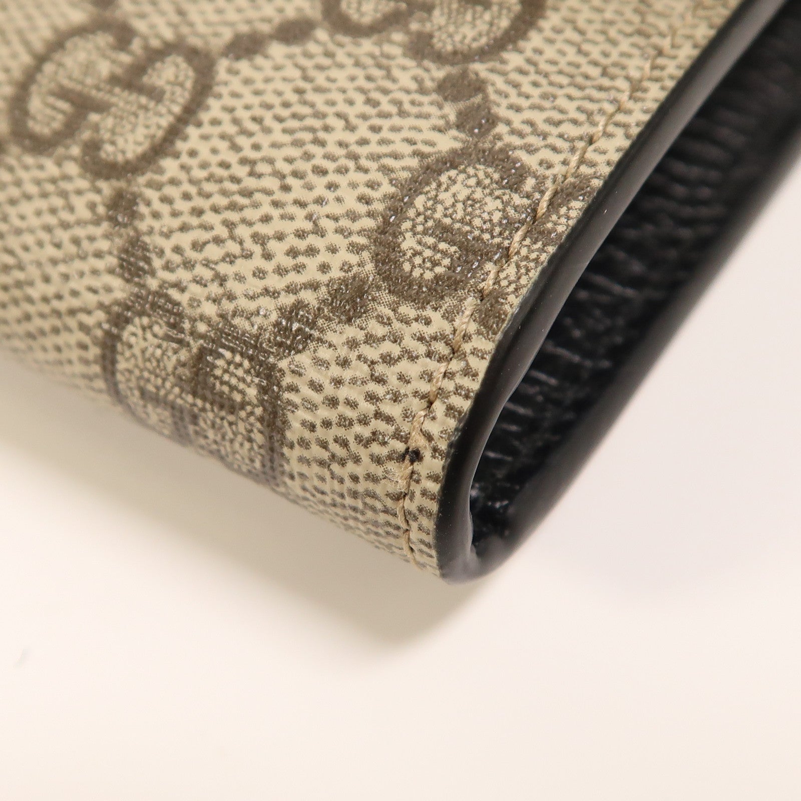 GUCCI 塗層帆布/牛皮皮革Long Wallet金扣長錢包