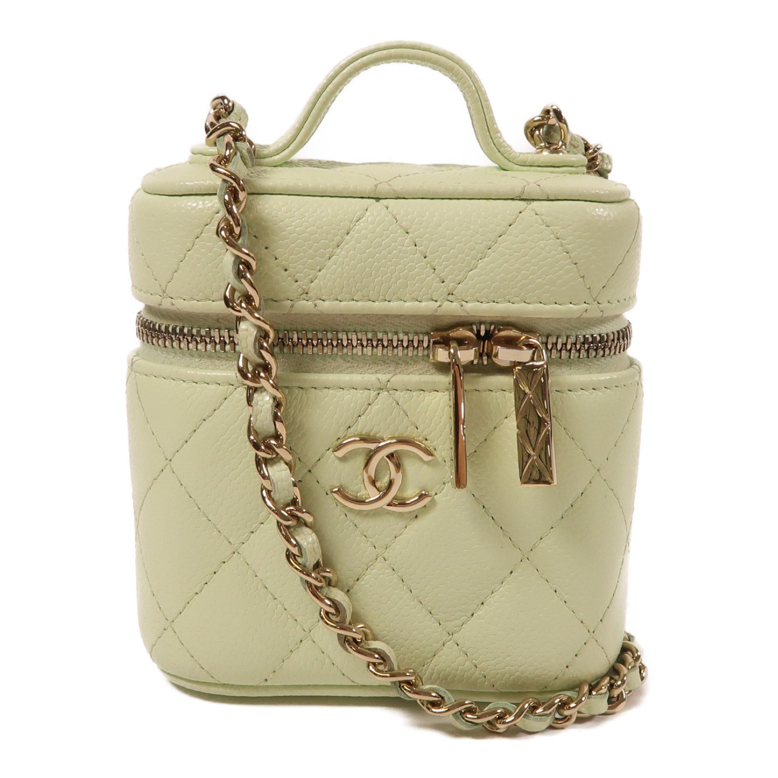 CHANEL 牛皮皮革Chain Shoulder金扣鏈帶肩背袋