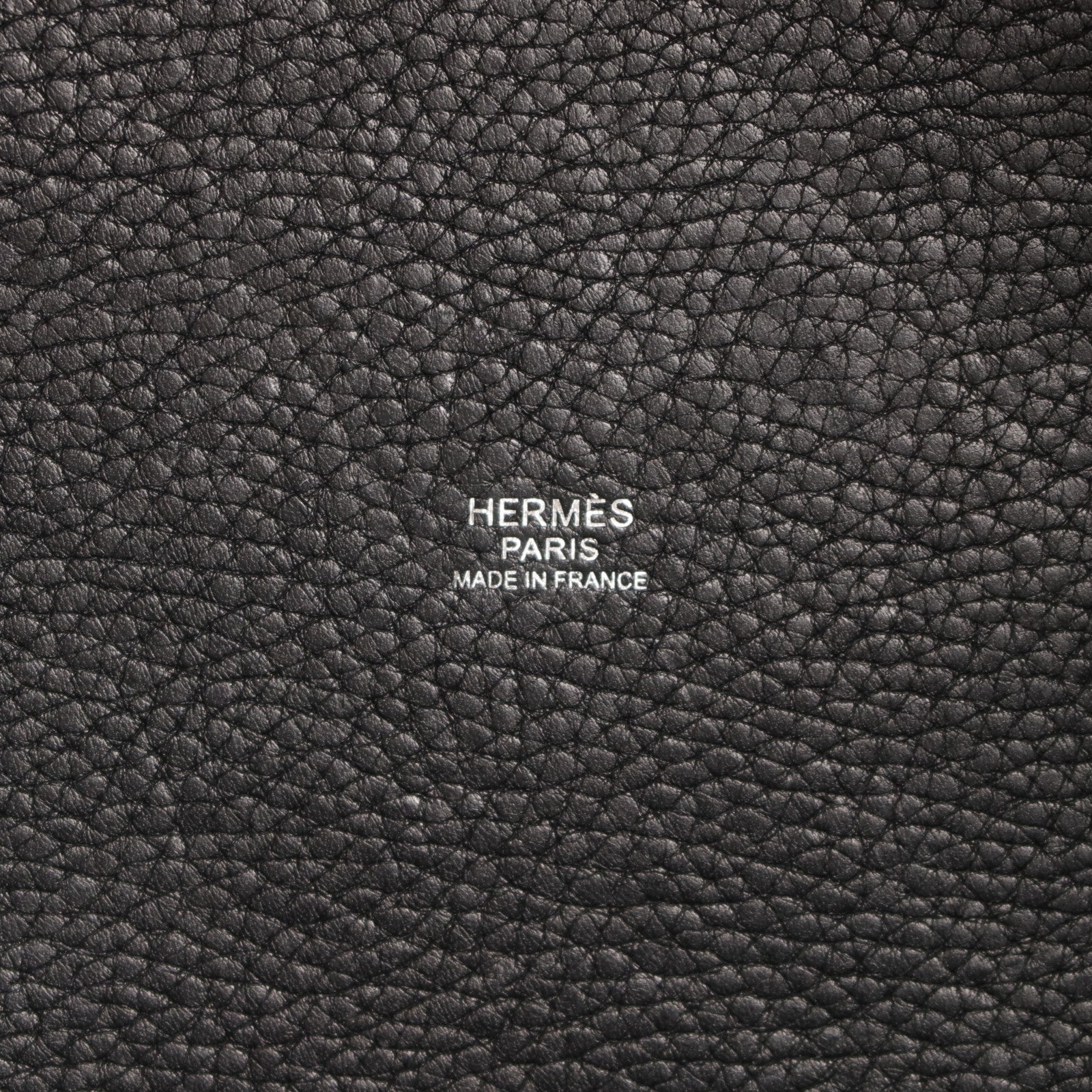 HERMES Clemence皮革Picotin MM扣手挽袋Noir