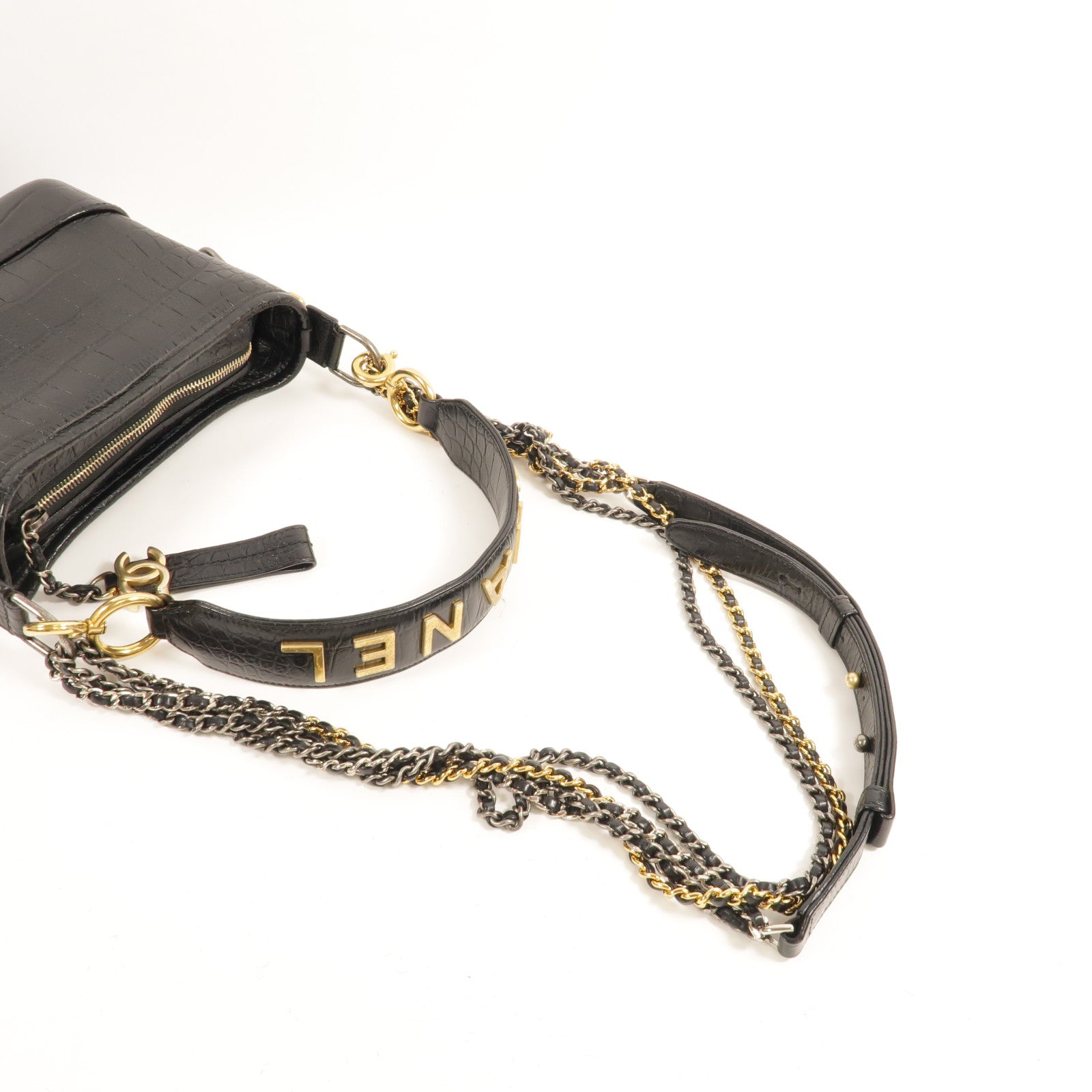 CHANEL 牛皮皮革Gabrielle Small鏈帶手挽肩背兩用袋
