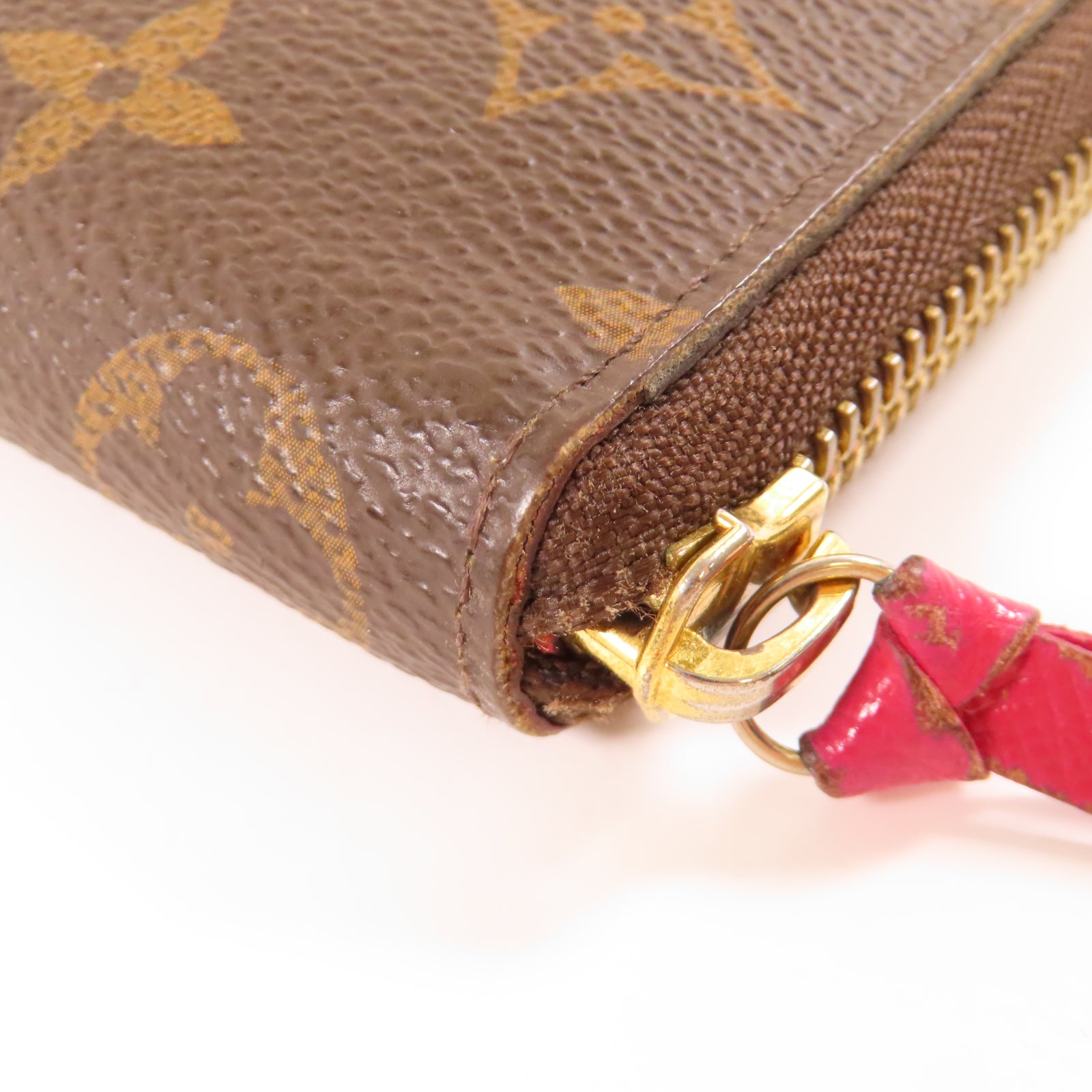 LOUIS VUITTON Monogram Clemence Long Wallet金扣長錢包棕色/紅色