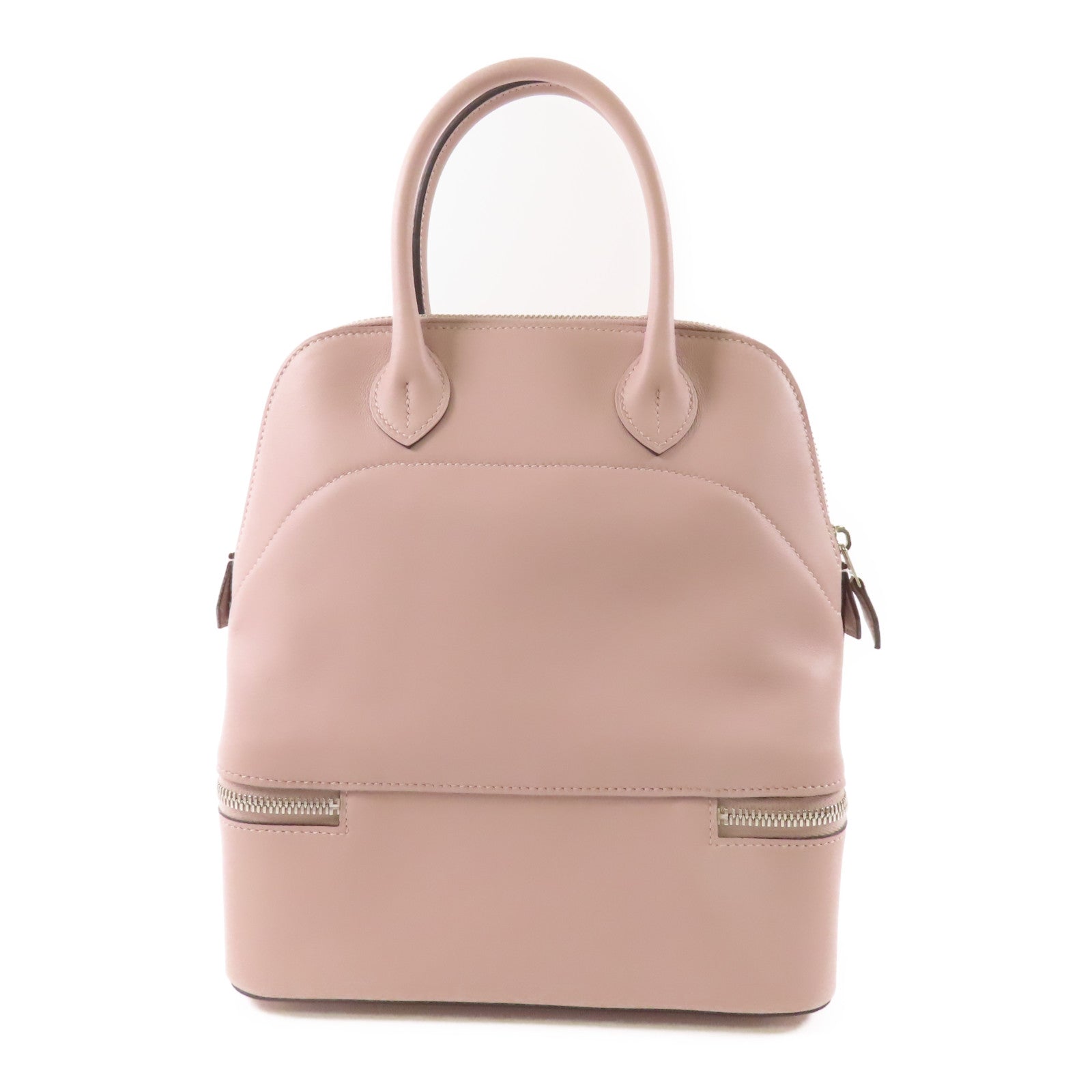 HERMES Swift皮革Bolide Secret銀扣手挽袋4W Glycine