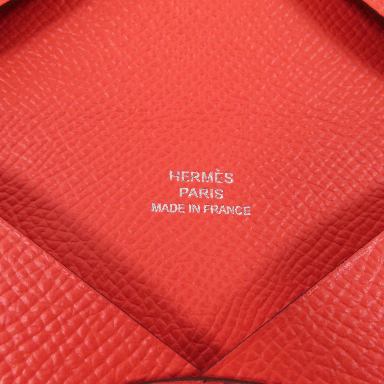 HERMES 【激減優惠】Epsom皮革Calvi Card Holder銀扣卡套Rose Jaipur