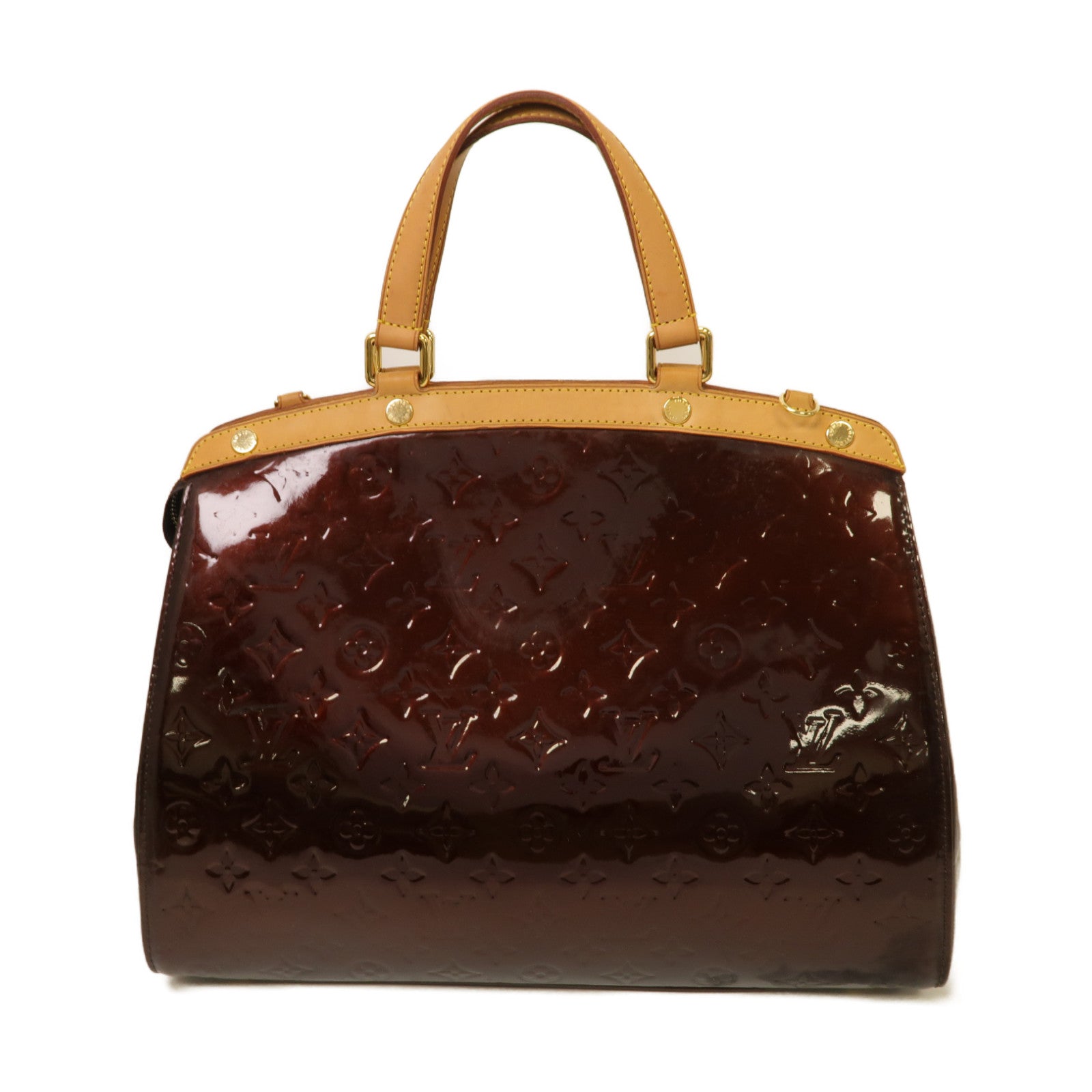 LOUIS VUITTON 【激減優惠】Vernis Brea GM金扣手挽肩背兩用袋酒紅色