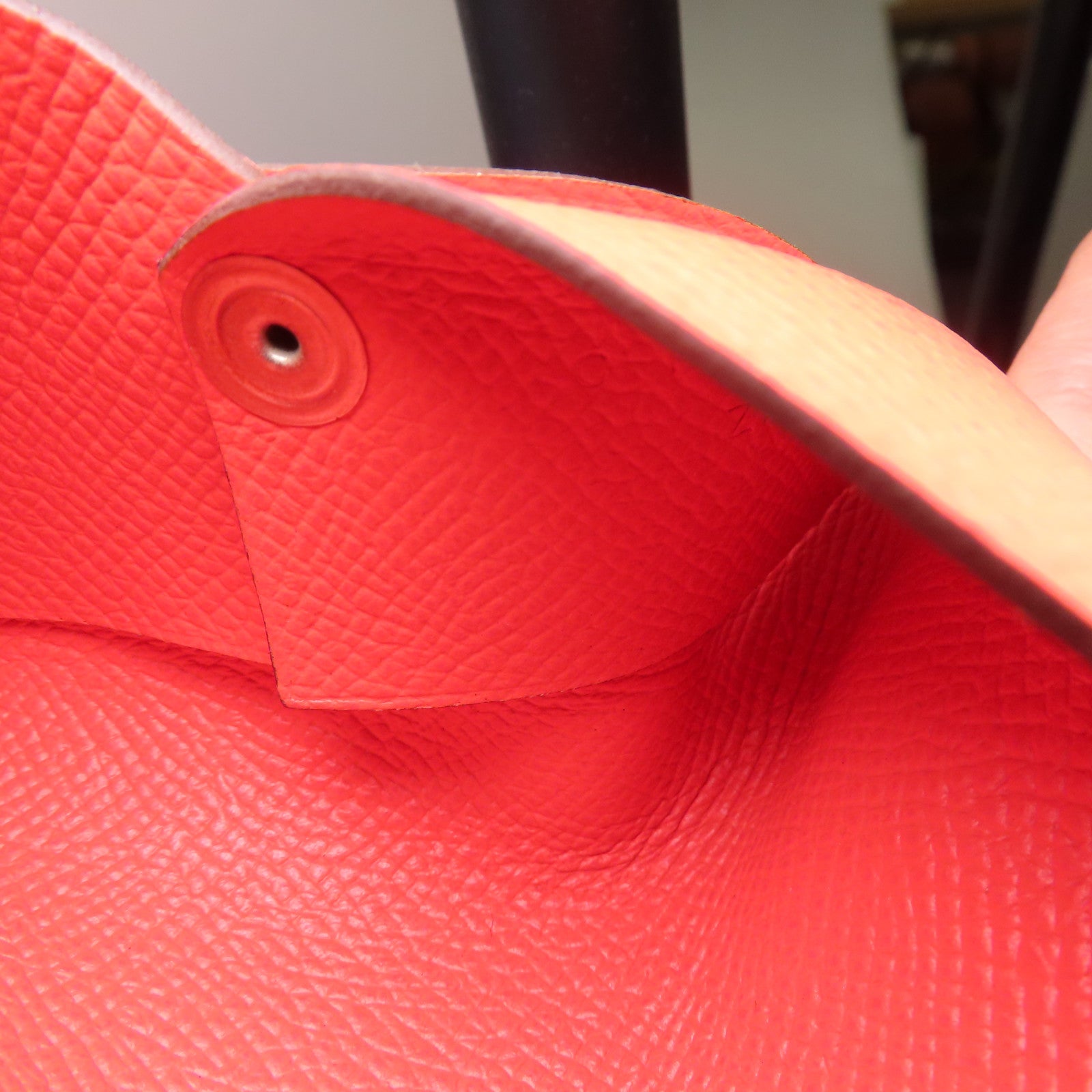 HERMES 【激減優惠】Epsom皮革Calvi Card Holder銀扣卡套Rose Jaipur