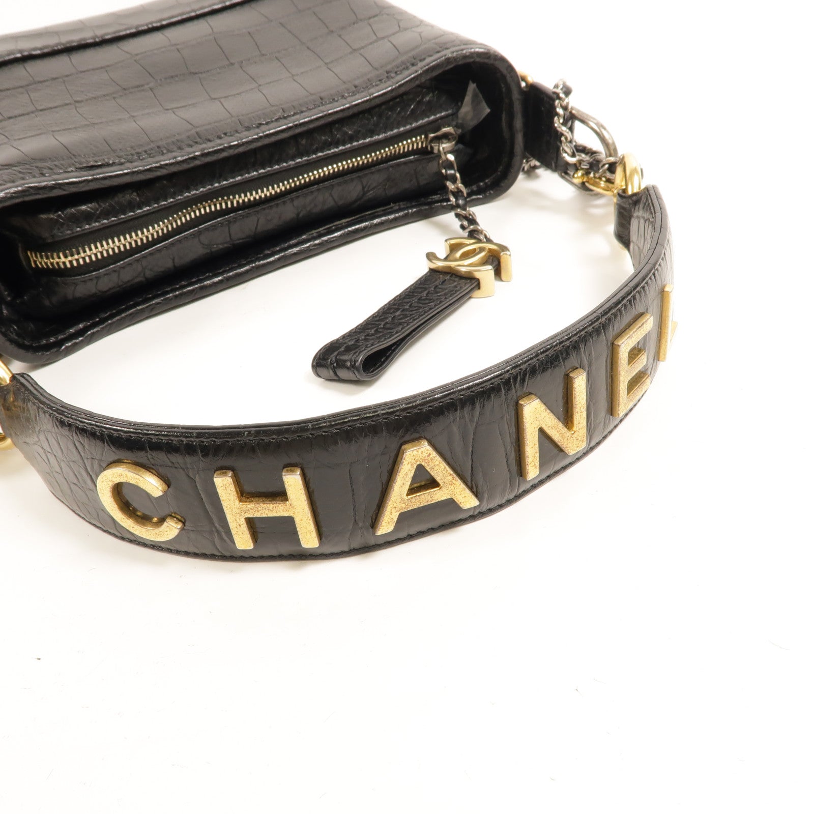 CHANEL 牛皮皮革Gabrielle Small鏈帶手挽肩背兩用袋