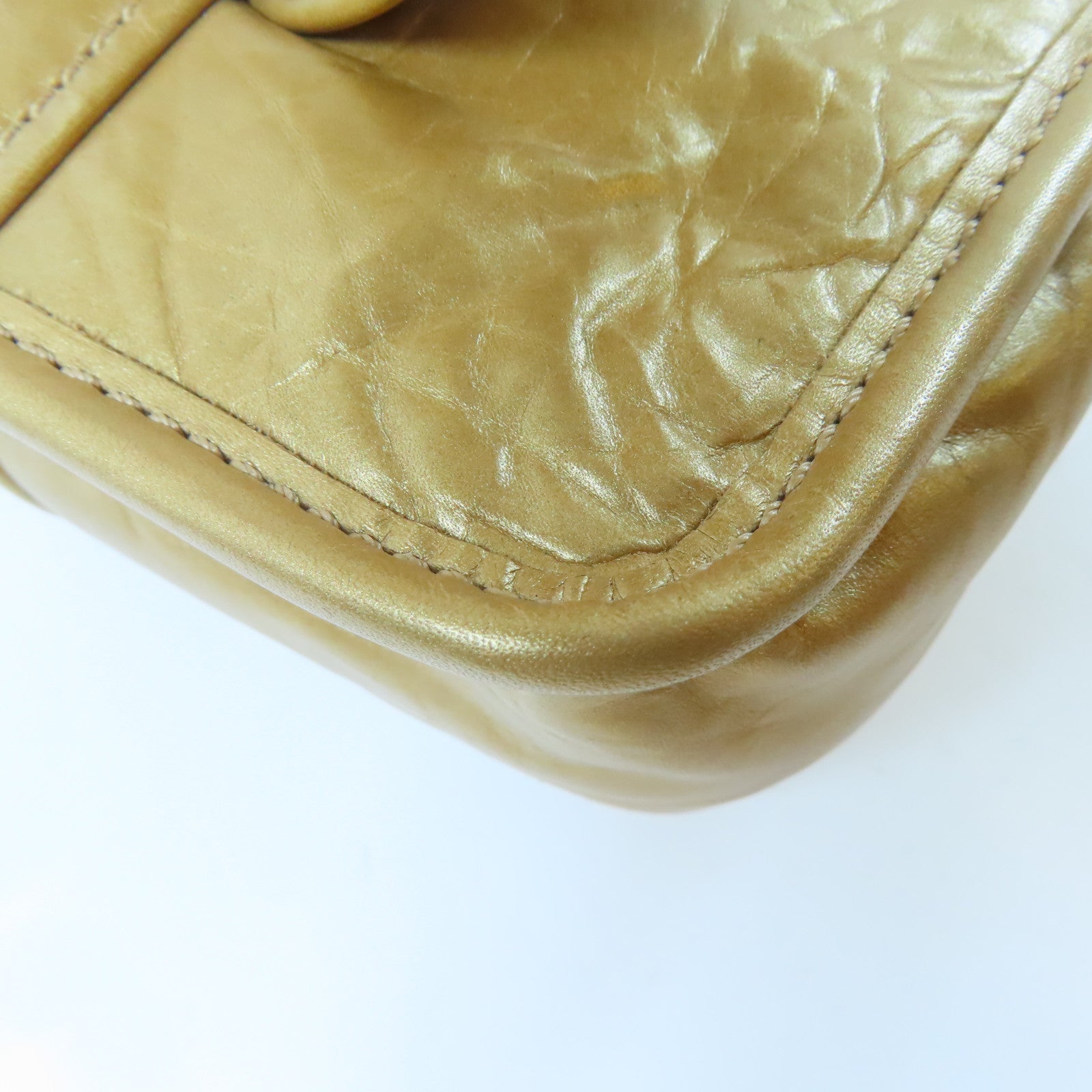 CHANEL 【激減優惠】菱格牛皮皮革Waist Bag銀扣腰包金色