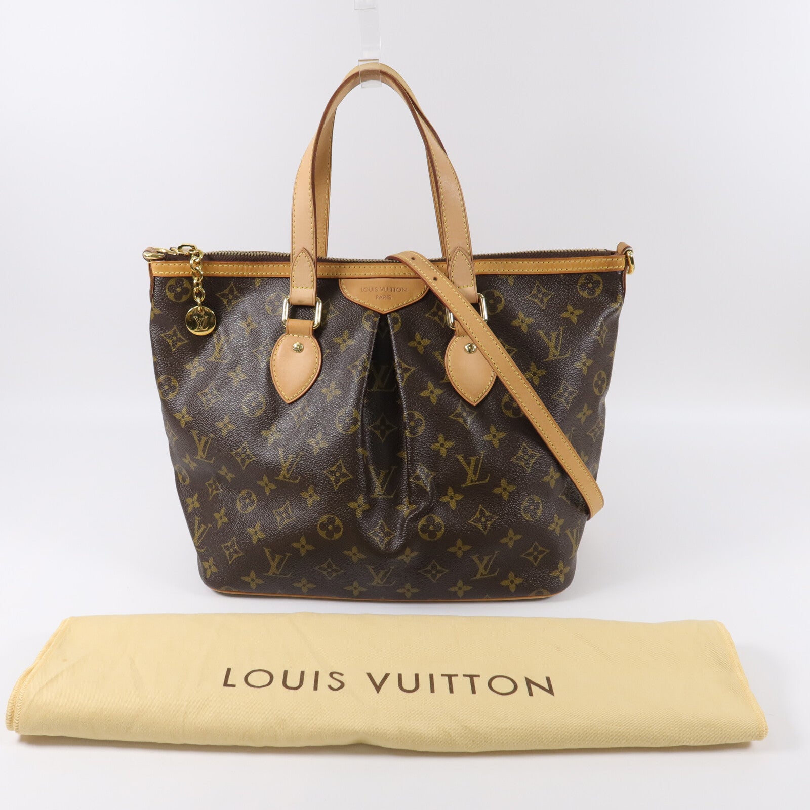LOUIS VUITTON Monogram Palermo PM手挽肩背兩用袋棕色