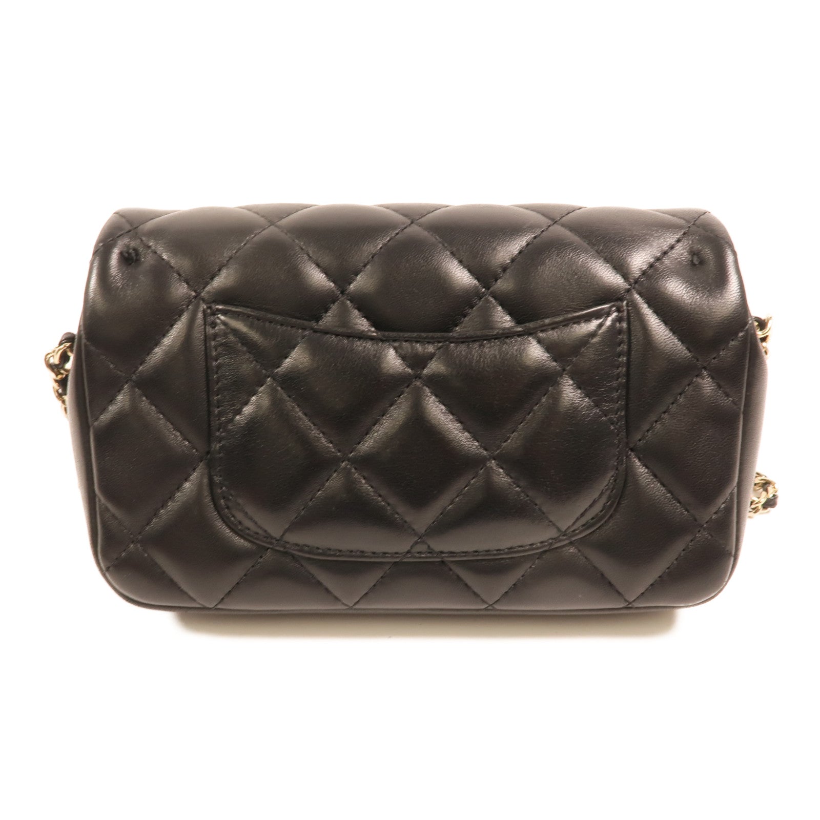 CHANEL 羊皮皮革Chain Shoulder金扣鏈帶肩背袋