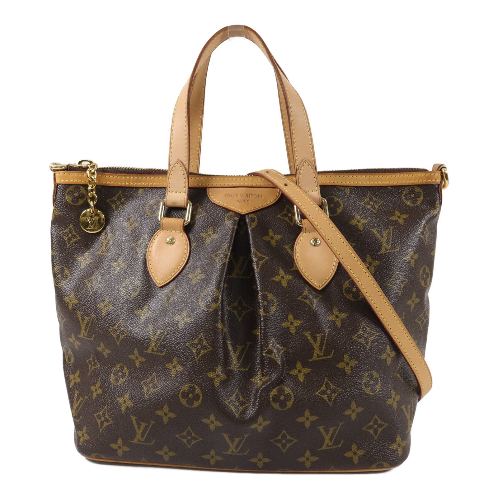 LOUIS VUITTON Monogram Palermo PM手挽肩背兩用袋棕色