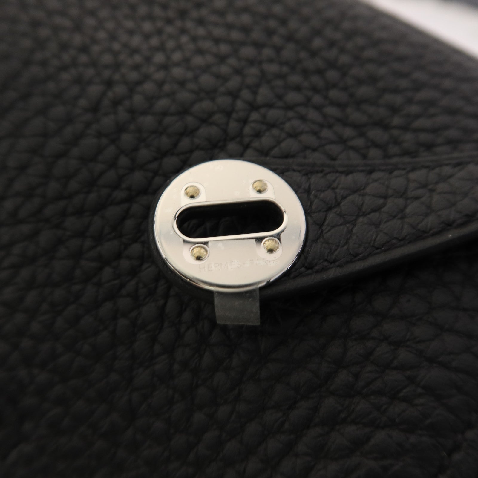 HERMES Clemence皮革Mini Lindy金扣手挽肩背兩用袋Noir