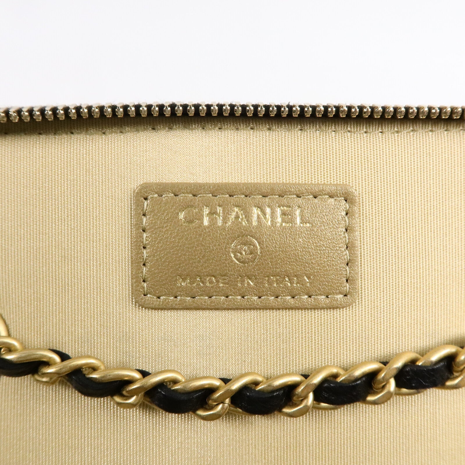 CHANEL 羊皮皮革Vanity Case鏈帶肩背袋