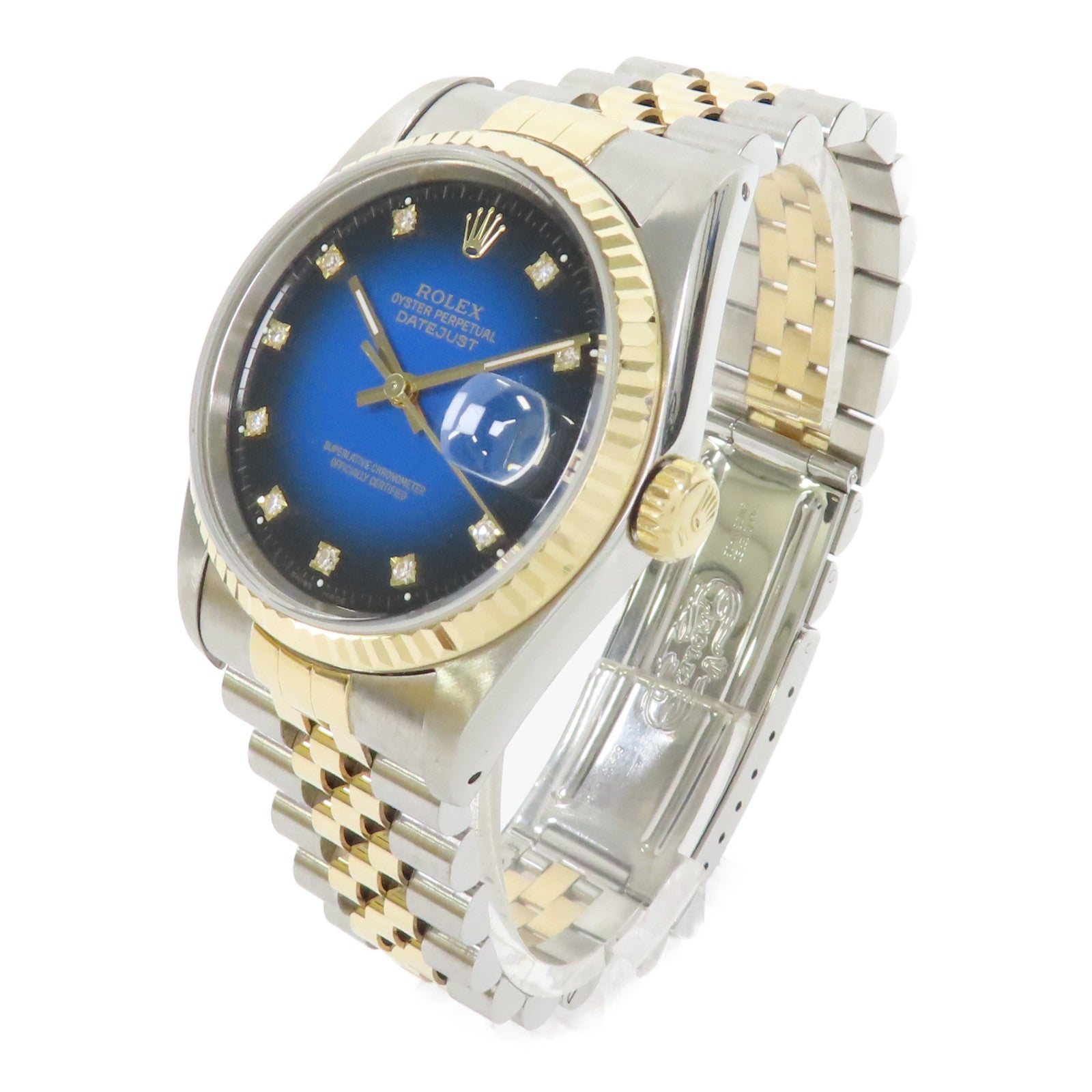 ROLEX Datejust 36mm 18K金/不鏽鋼手錶自動機芯藍色