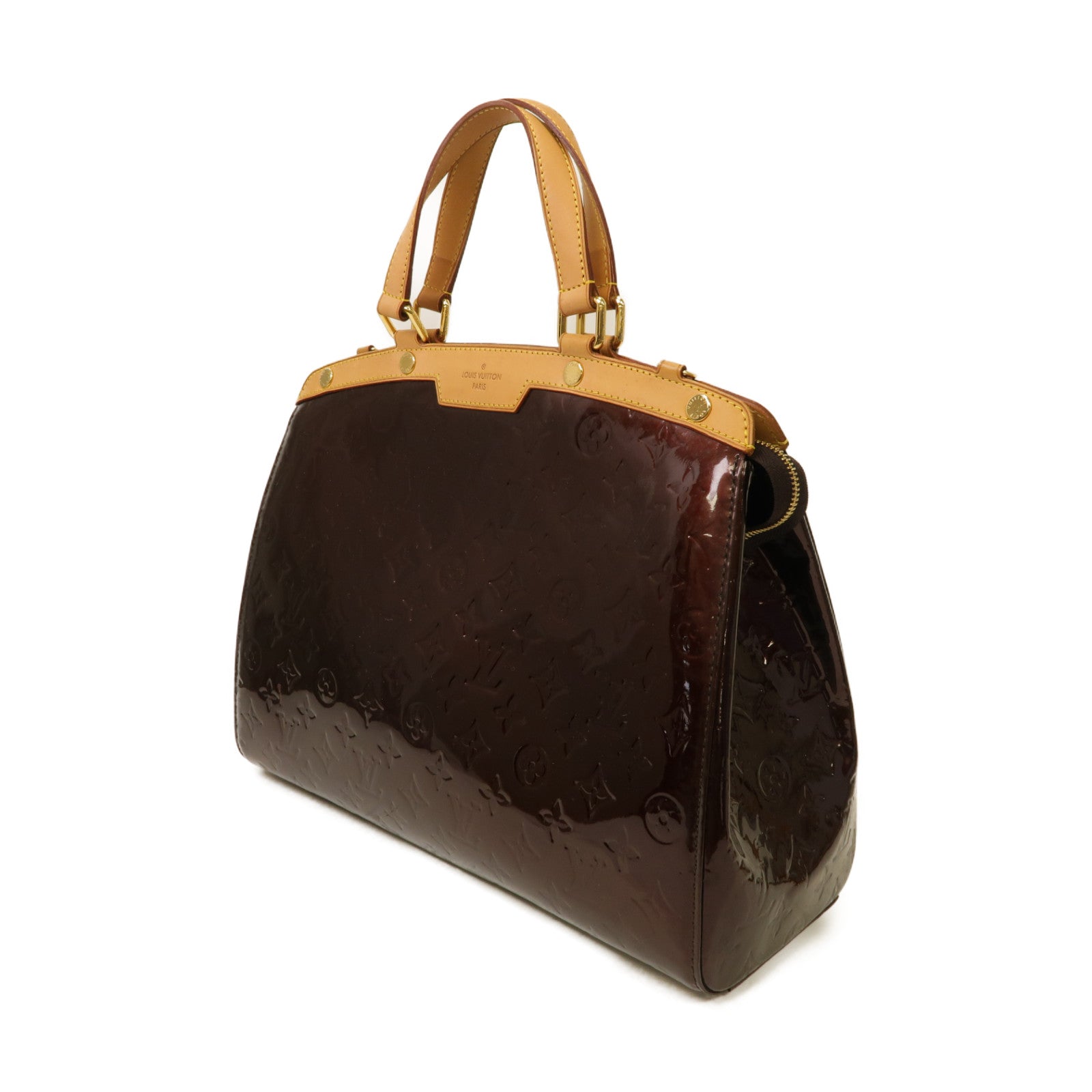 LOUIS VUITTON 【激減優惠】Vernis Brea GM金扣手挽肩背兩用袋酒紅色