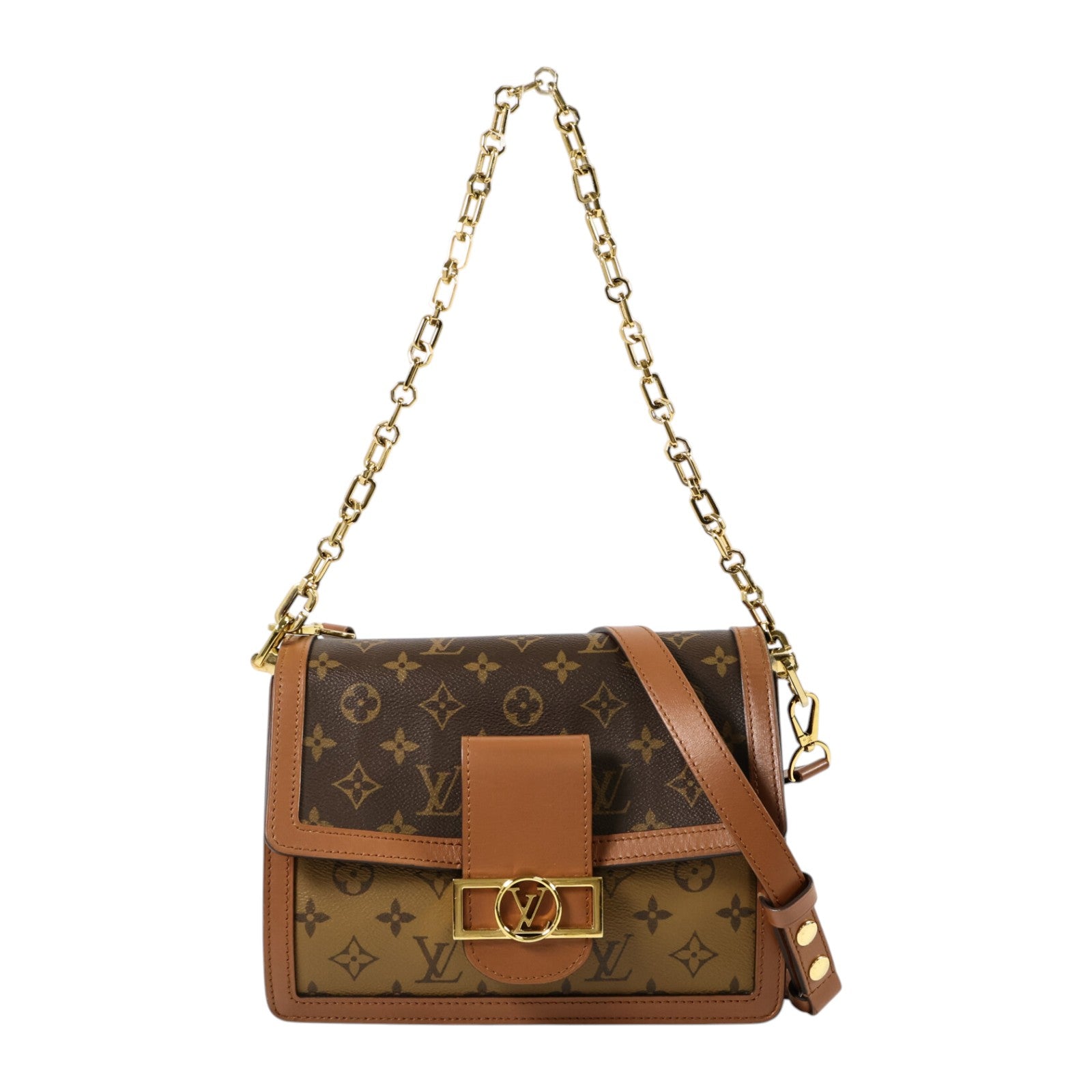 LOUIS VUITTON Monogram Reverse Dauphine MM肩背袋
