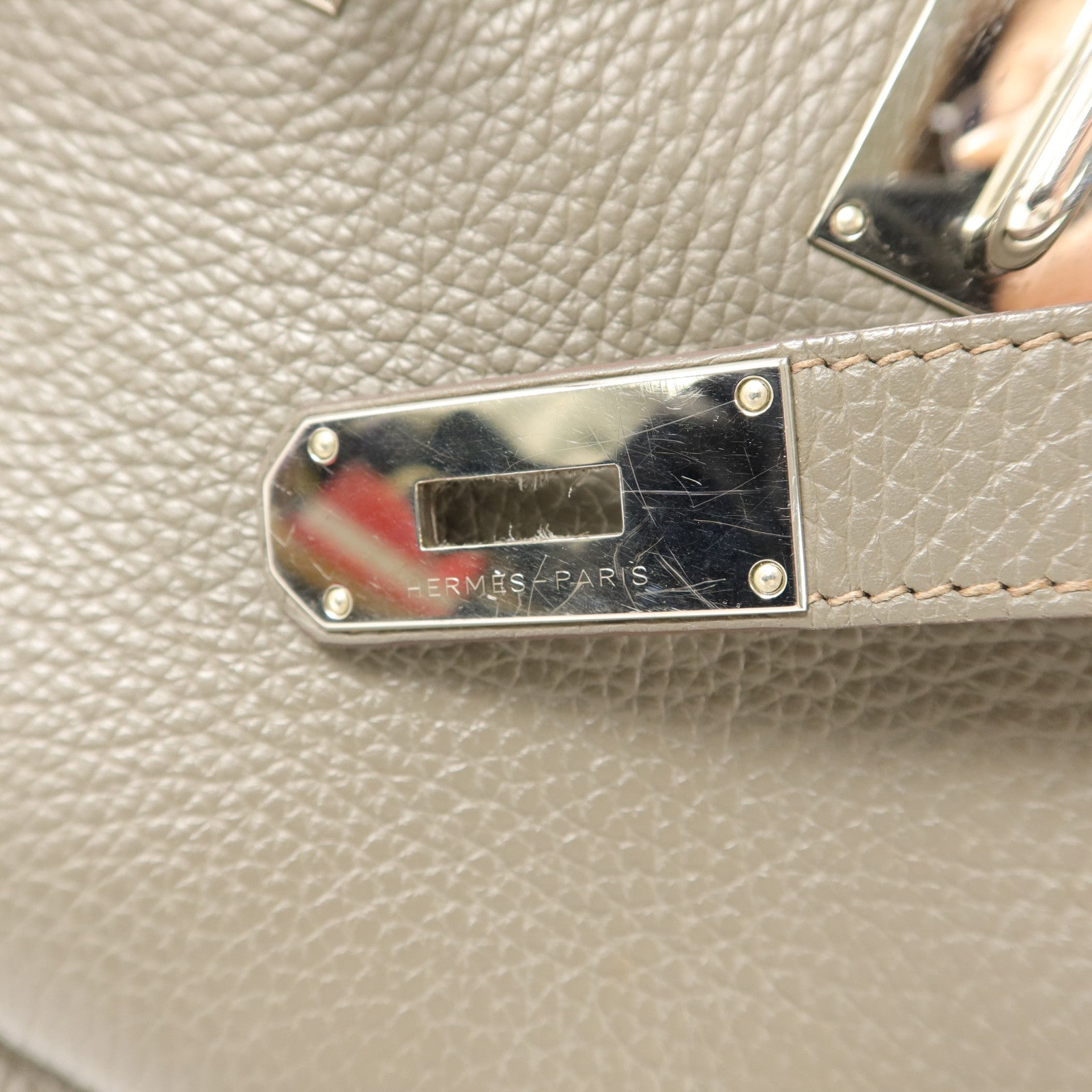HERMES Clemence皮革Jypsiere 31肩背袋Etain