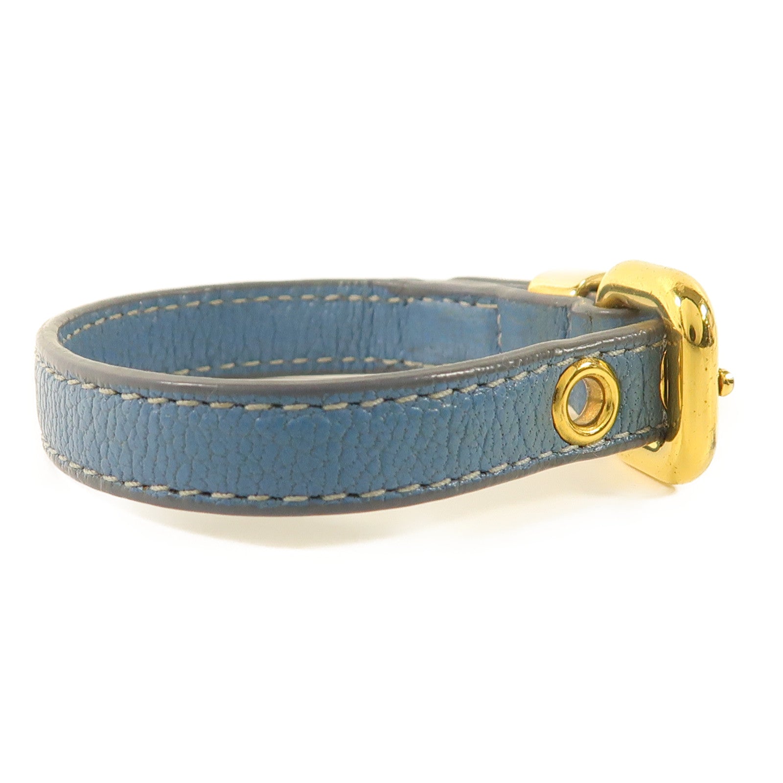 MIU MIU GHW Bracelet Leather Blue