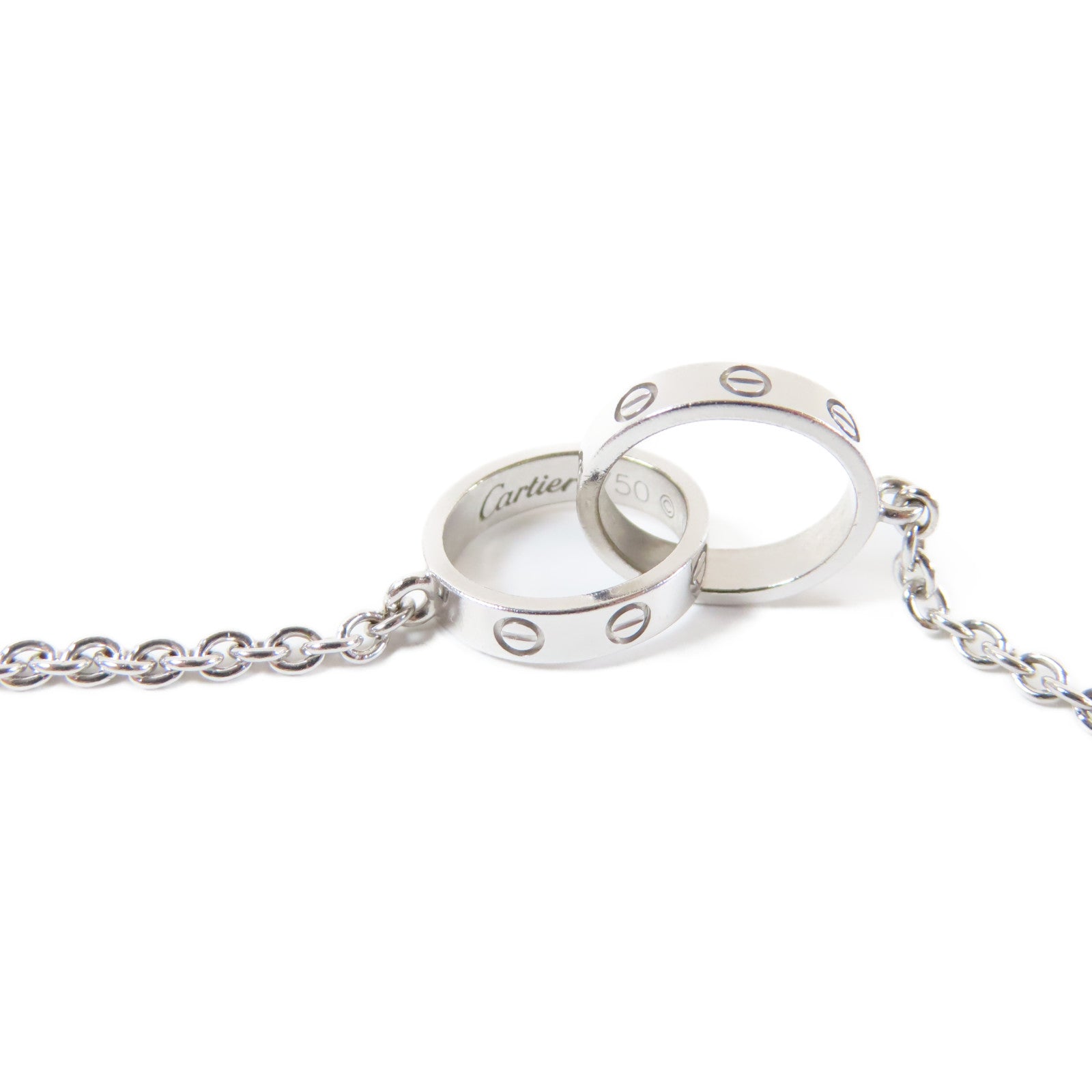 CARTIER 【激減優惠】18K白金Baby Love Necklace項鍊#42cm