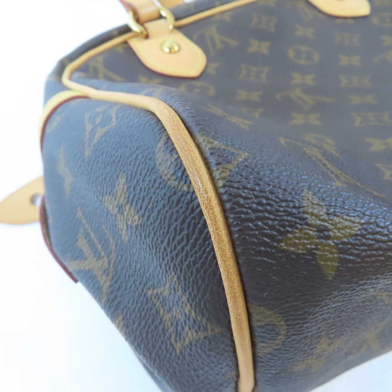 LOUIS VUITTON Monogram Montorgueil PM金扣肩背袋棕色