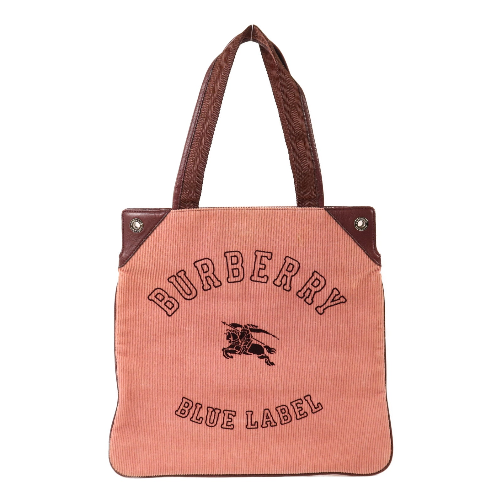 BURBERRY 燈芯絨布Tote Bag銀扣手挽袋