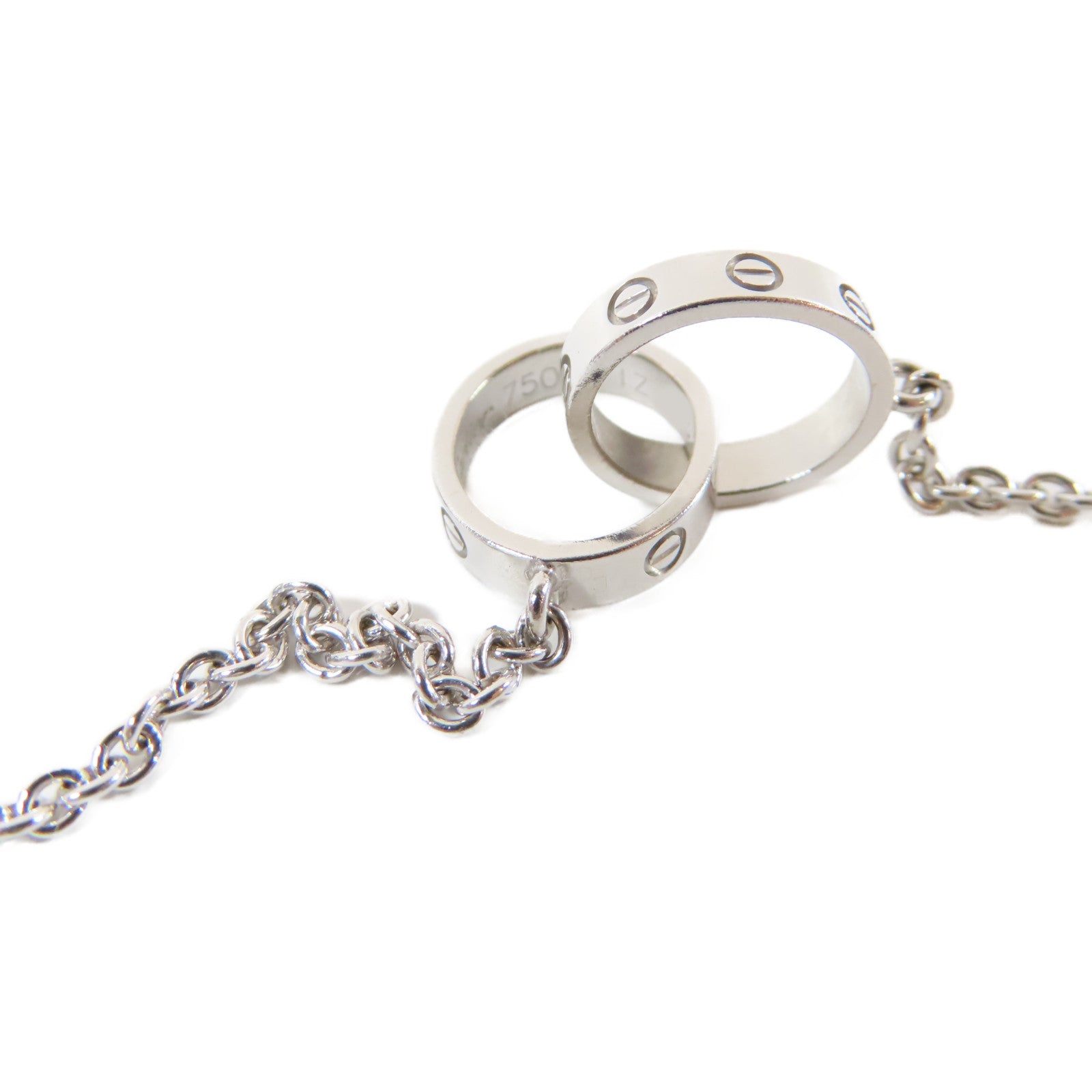 CARTIER 【激減優惠】18K白金Baby Love Necklace項鍊#42cm