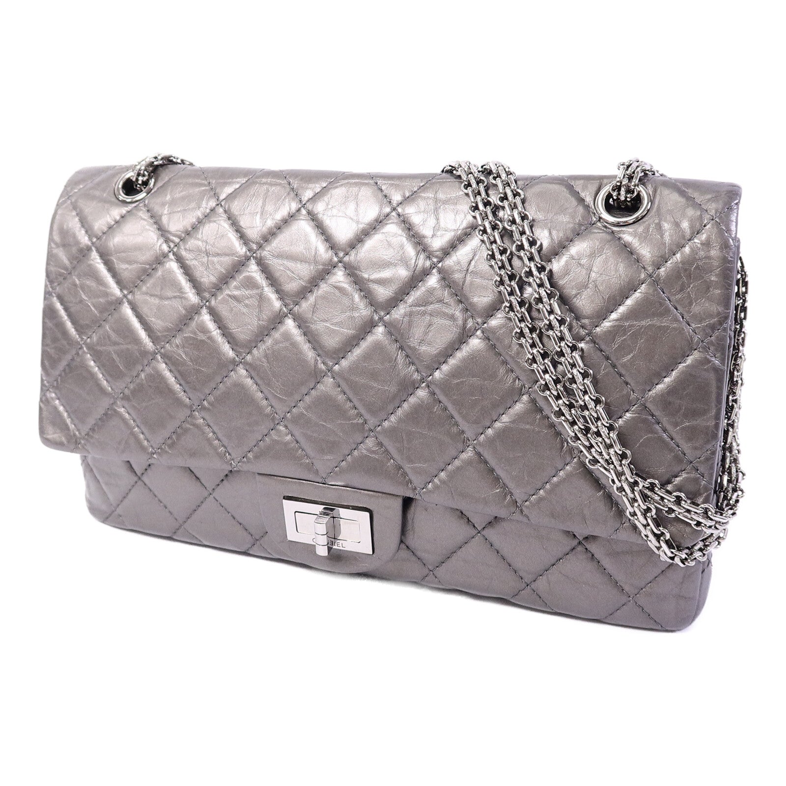 CHANEL 牛皮皮革2.55 Maxi鏈帶肩背袋