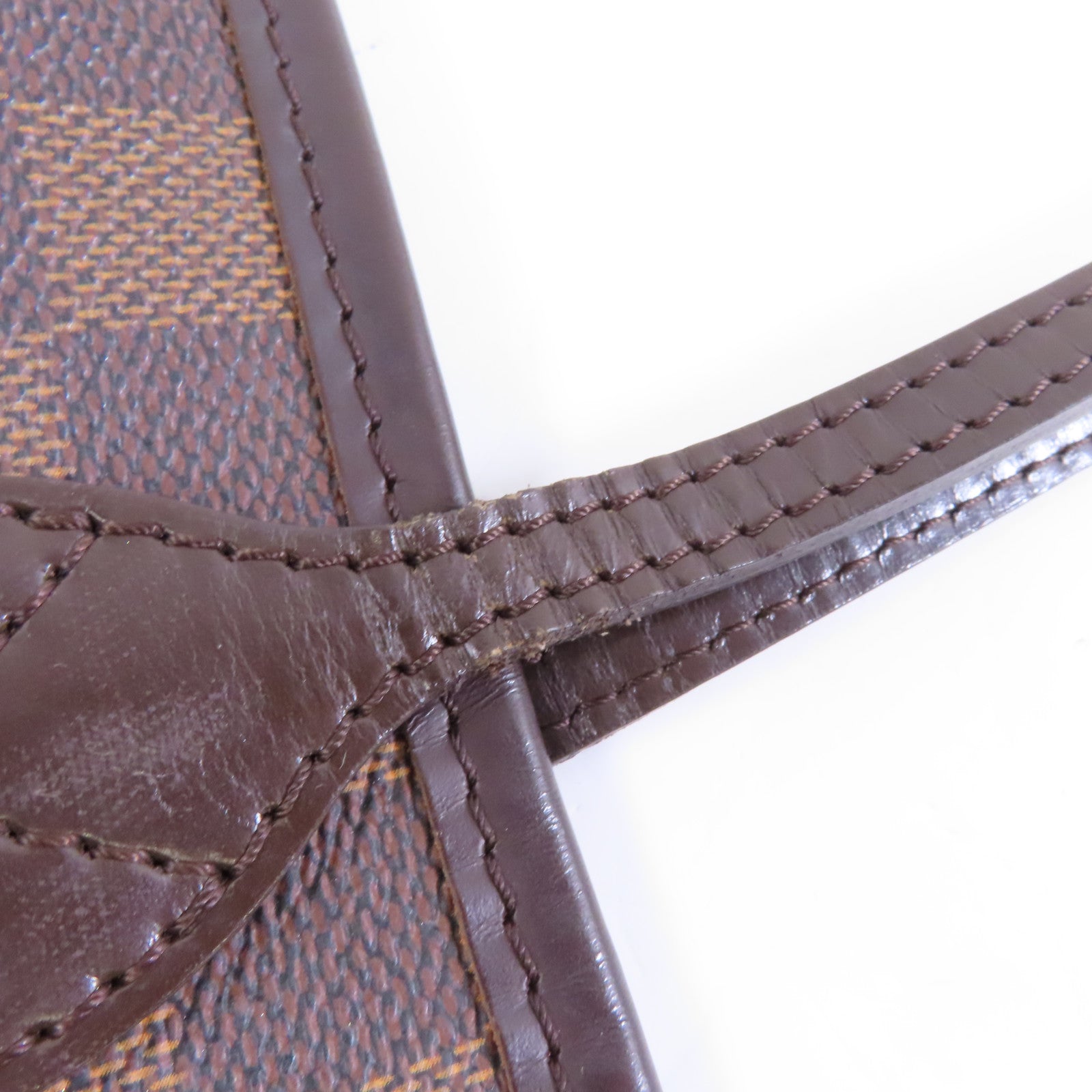 LOUIS VUITTON 【激減優惠】Damier Neverfull MM金扣手挽袋啡色