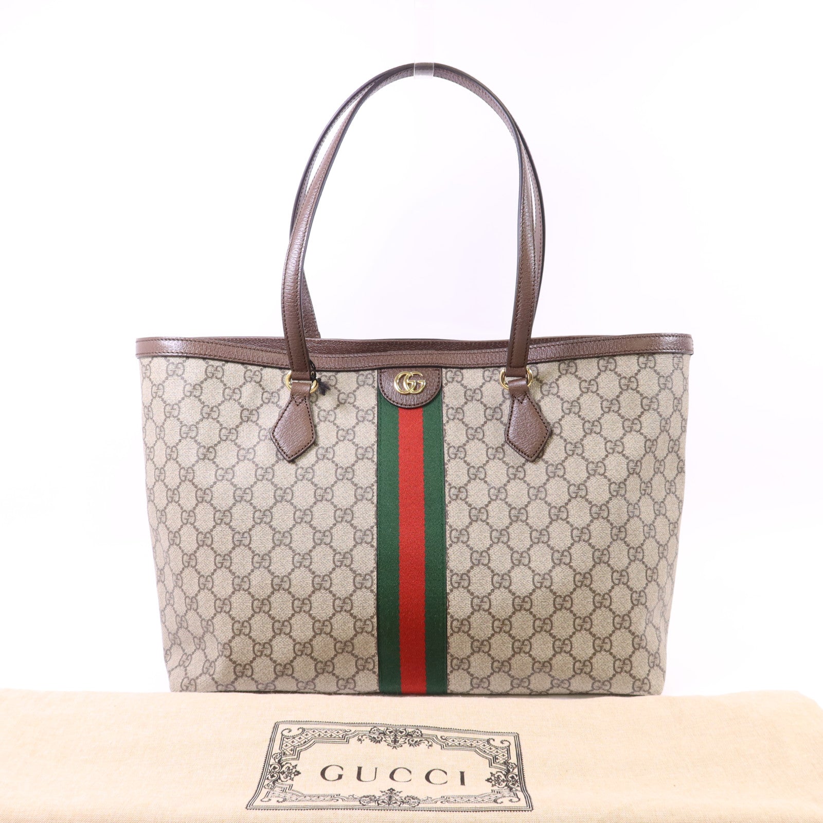 GUCCI 塗層帆布Ophidia Tote Bag Large金扣手挽袋