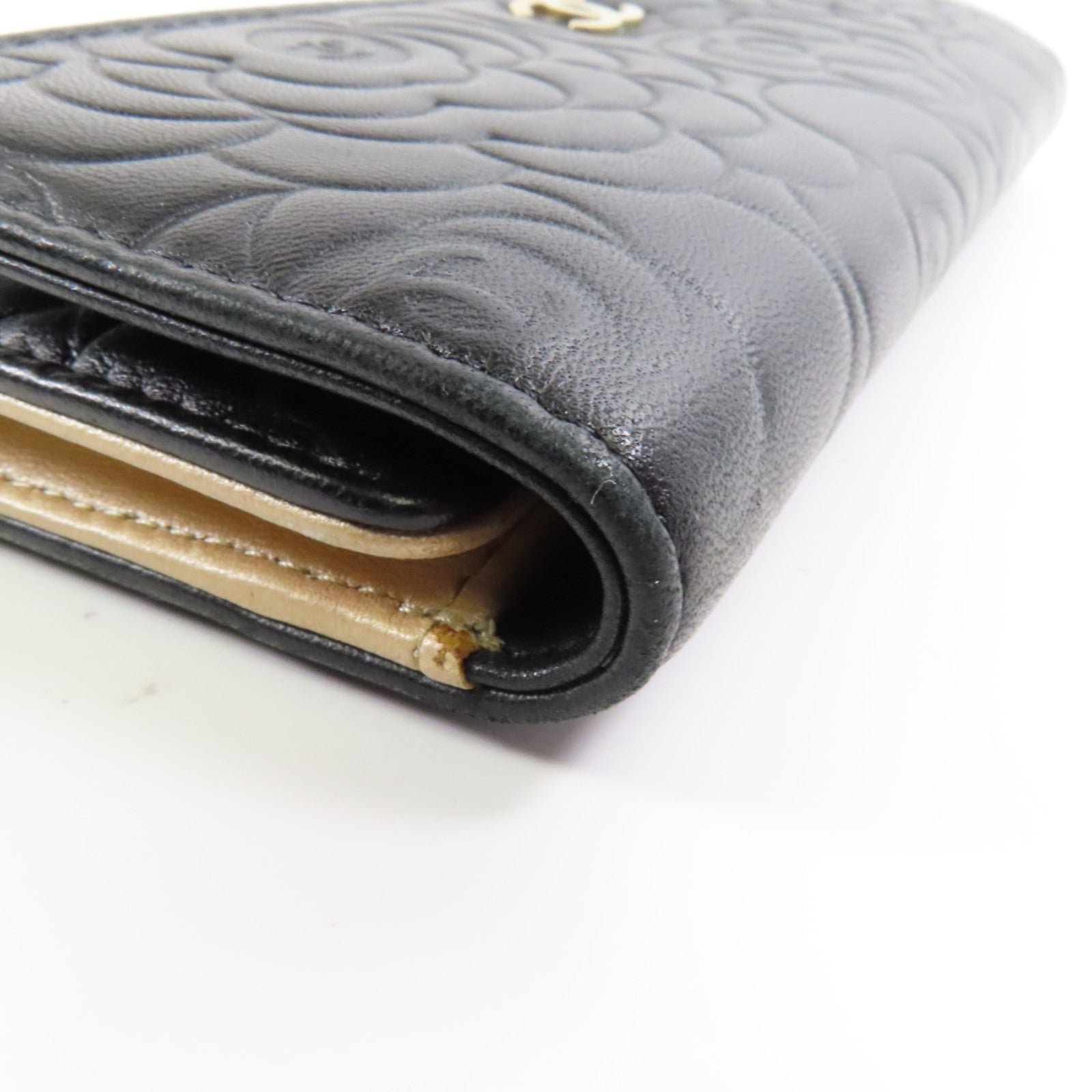 CHANEL CC GHW Pouch Long Wallet Lambskin Leather Black