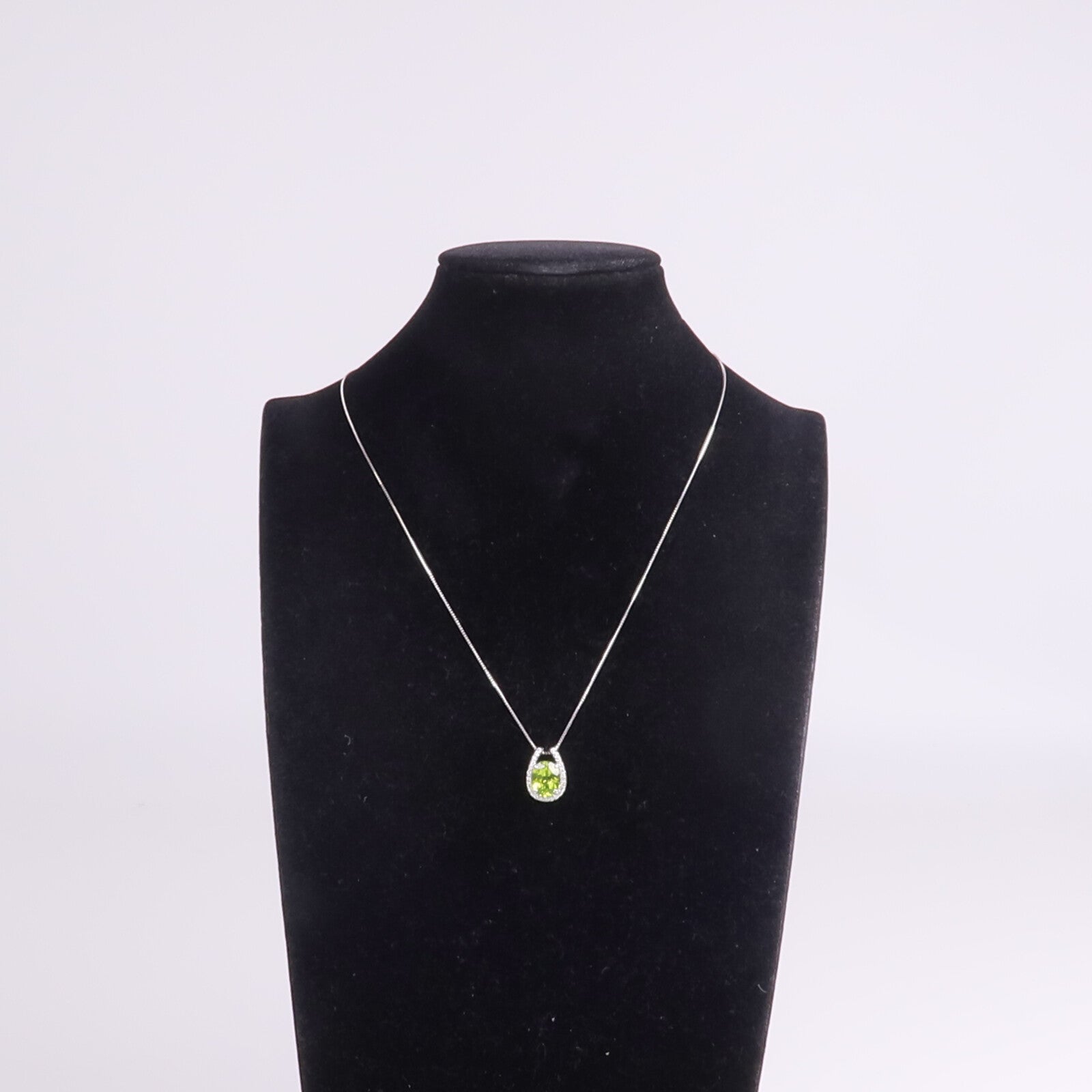 JEWELRY 18K白金Peridot Diamond Necklace橄欖石/鑽石項鍊