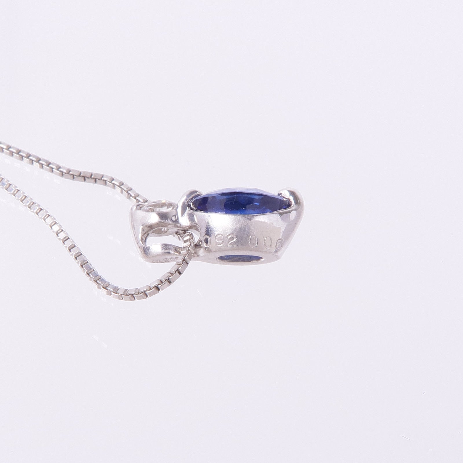 JEWELRY PT900/PT850鉑金Sapphire Diamond Necklace藍寶石/鑽石項鍊