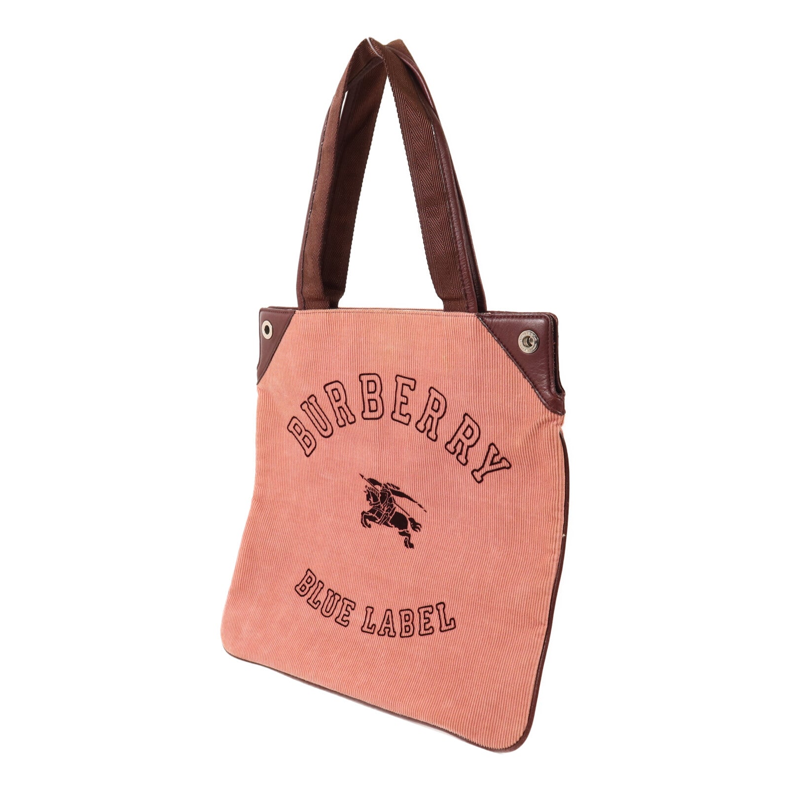 BURBERRY 燈芯絨布Tote Bag銀扣手挽袋