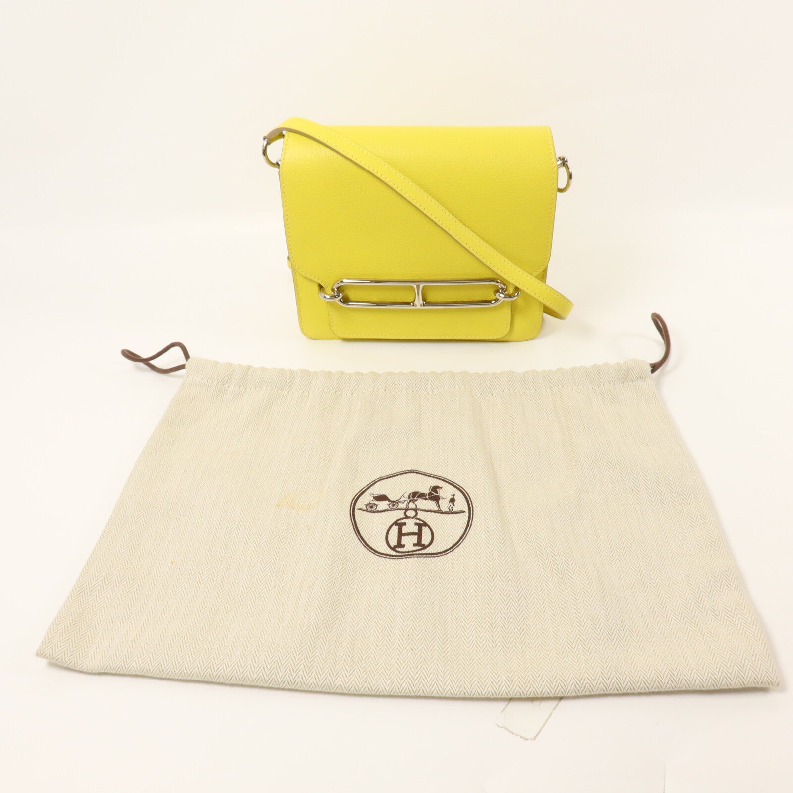 HERMES Evercolor皮革Roulis Mini肩背袋Lime