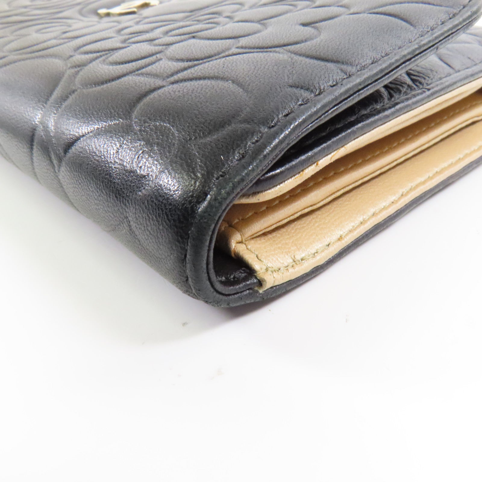 CHANEL CC GHW Pouch Long Wallet Lambskin Leather Black