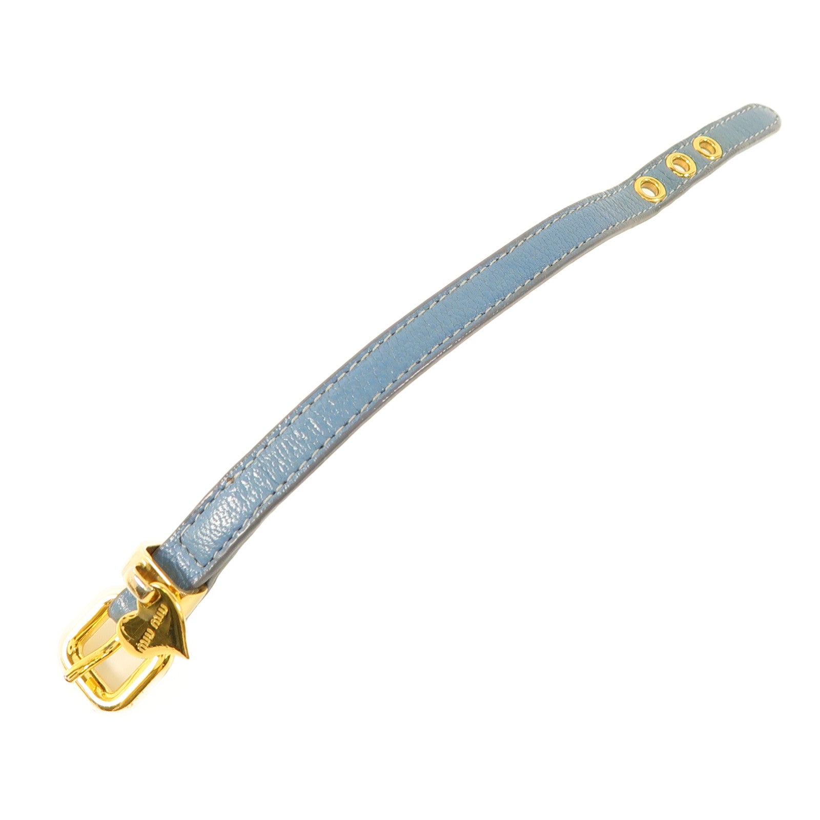 MIU MIU GHW Bracelet Leather Blue
