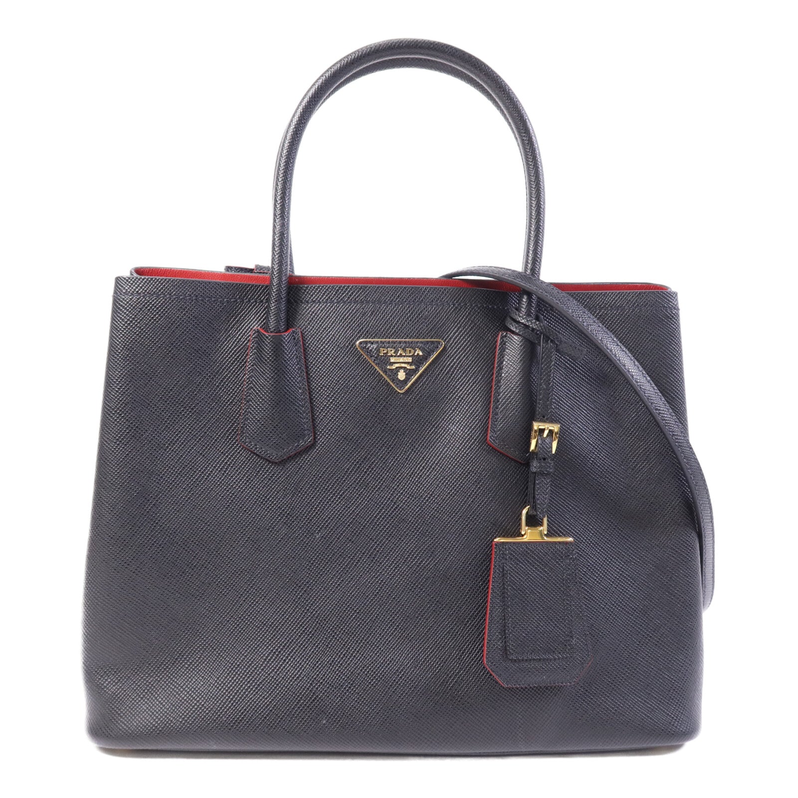 PRADA 牛皮皮革2 Way Shoulder Bag金扣手挽肩背兩用袋
