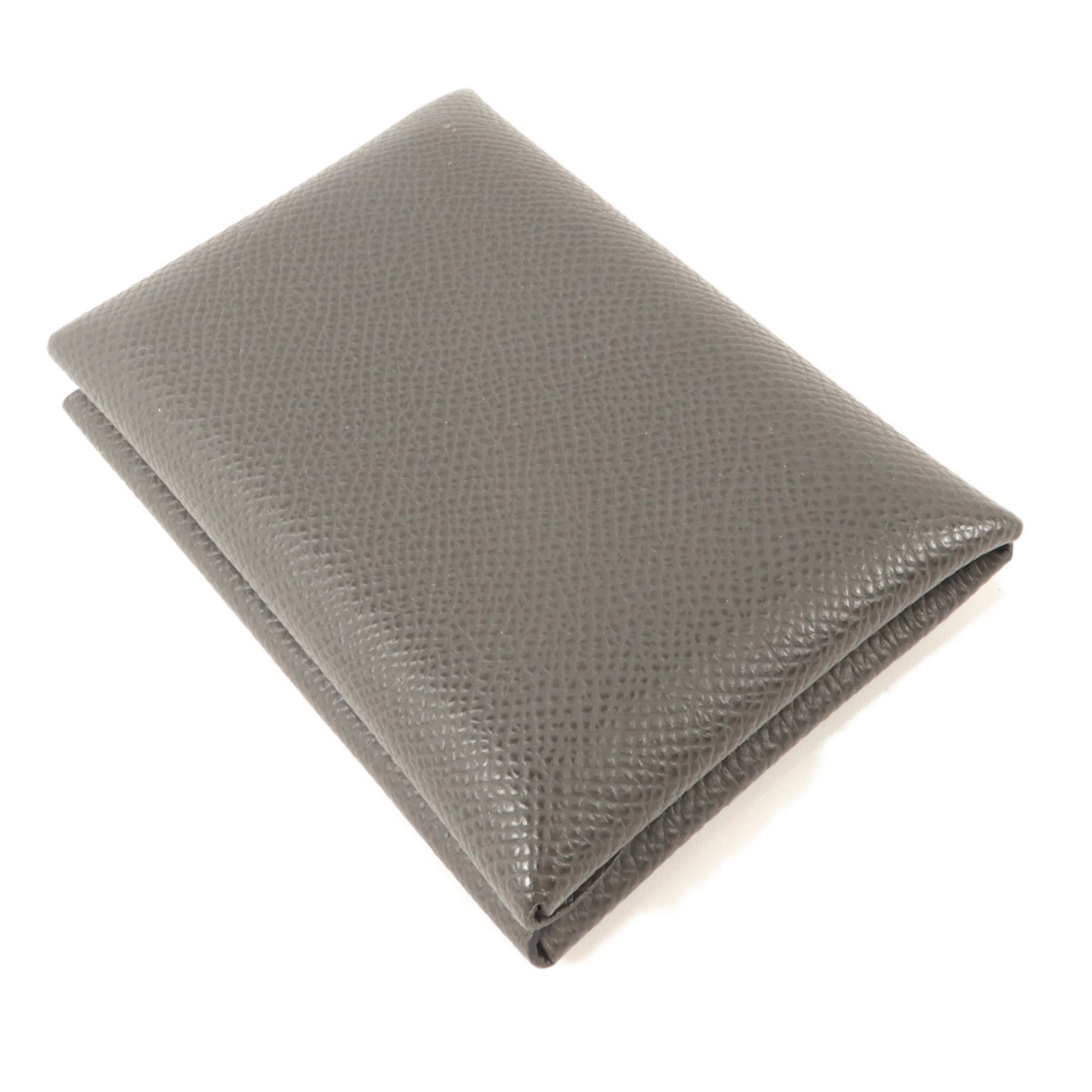 HERMES Epsom皮革Calvi Duo Compact Card Holder卡片套Graphite